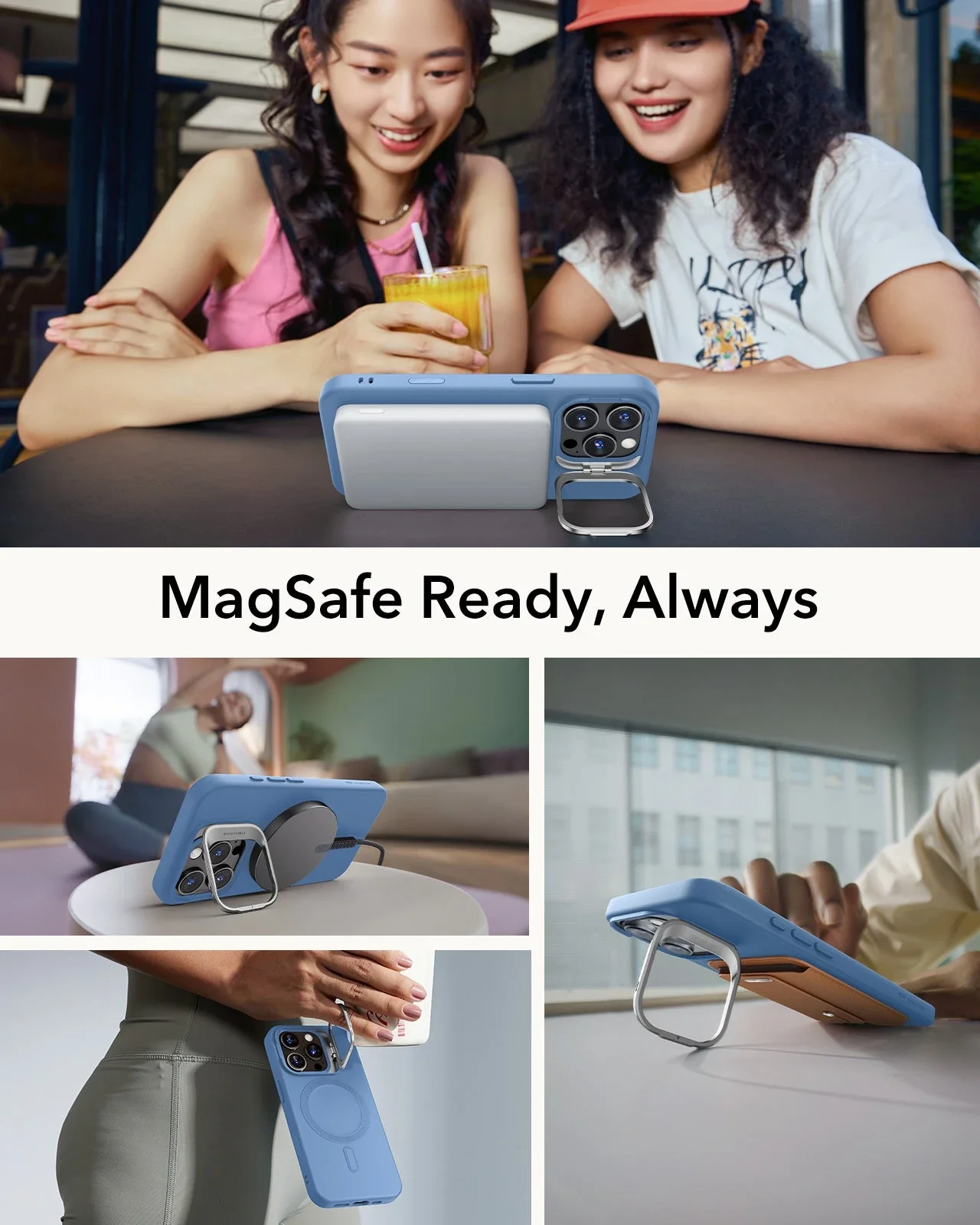 iPhone 16 Pro Cloud Soft Magnetic Case (Camera Control, Stash Stand) - Light Blue - Image 4