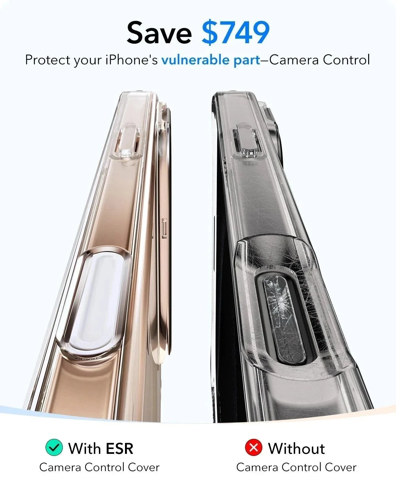iPhone 16 Pro Classic Hybrid Magnetic Case Protection Bundle (Camera Control, Stash Stand) - Clear - Image 5