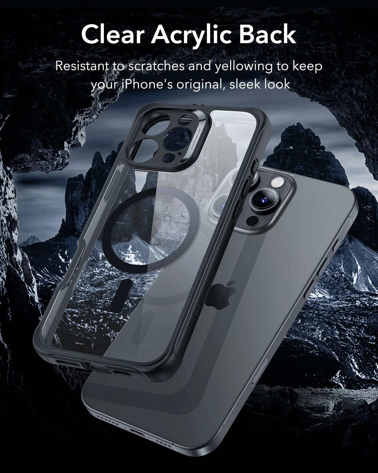 iPhone 16 Pro Max Armor Tough Case (HaloLock) - Clear Black - Image 8