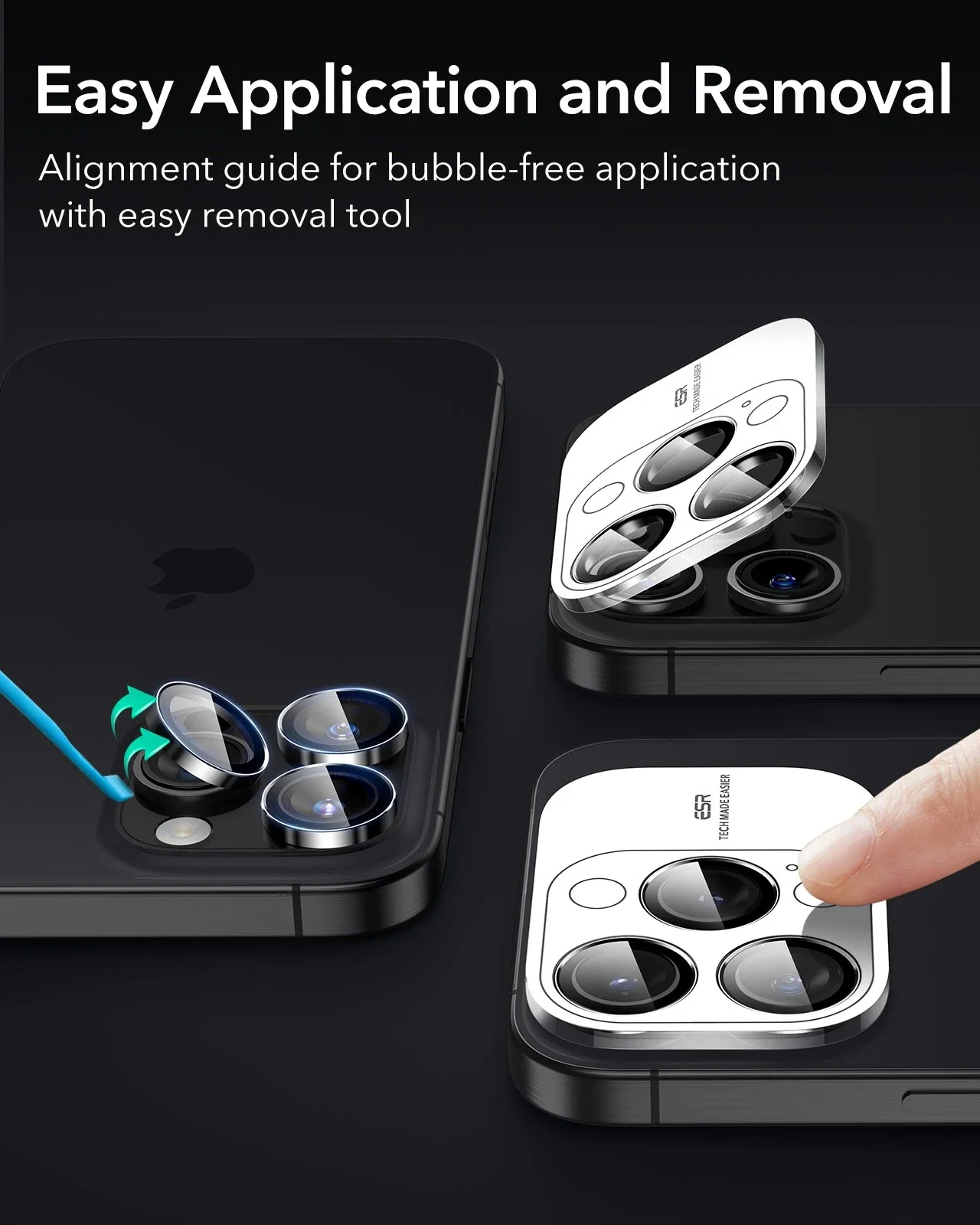 iPhone 16 Pro Max/Pro Armorite Camera Lens Protectors - Titanium - Image 6