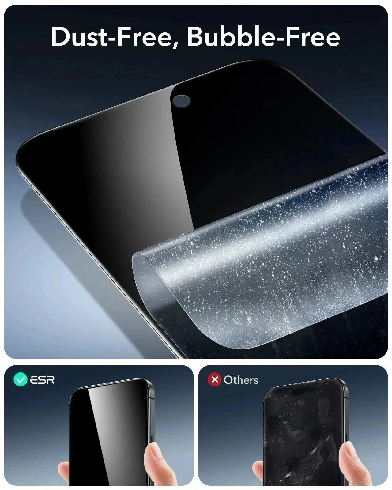iPhone 16 Pro Max Classic Hybrid Magnetic Case (Camera Control) & Privacy Screen Protector Bundle - Clear Black - Image 13