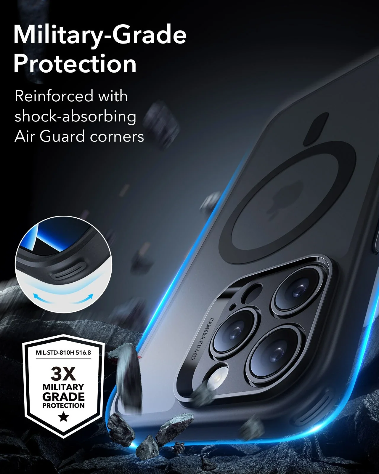 iPhone 16 Pro Max Classic Pro Case (HaloLock) Set - Clear - Image 4