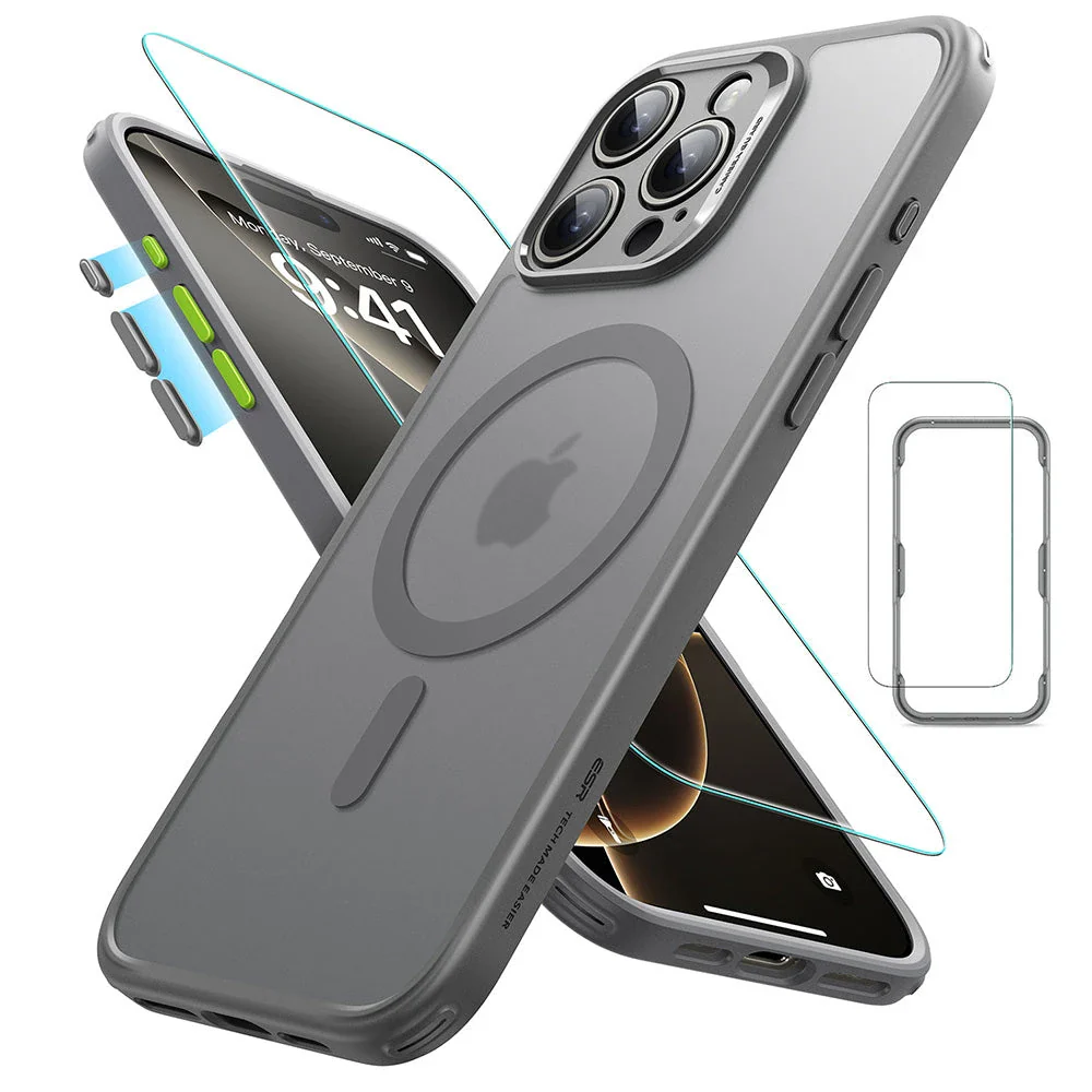 iPhone 16 Pro Max Classic Pro Case (HaloLock) Set - Frosted Grey