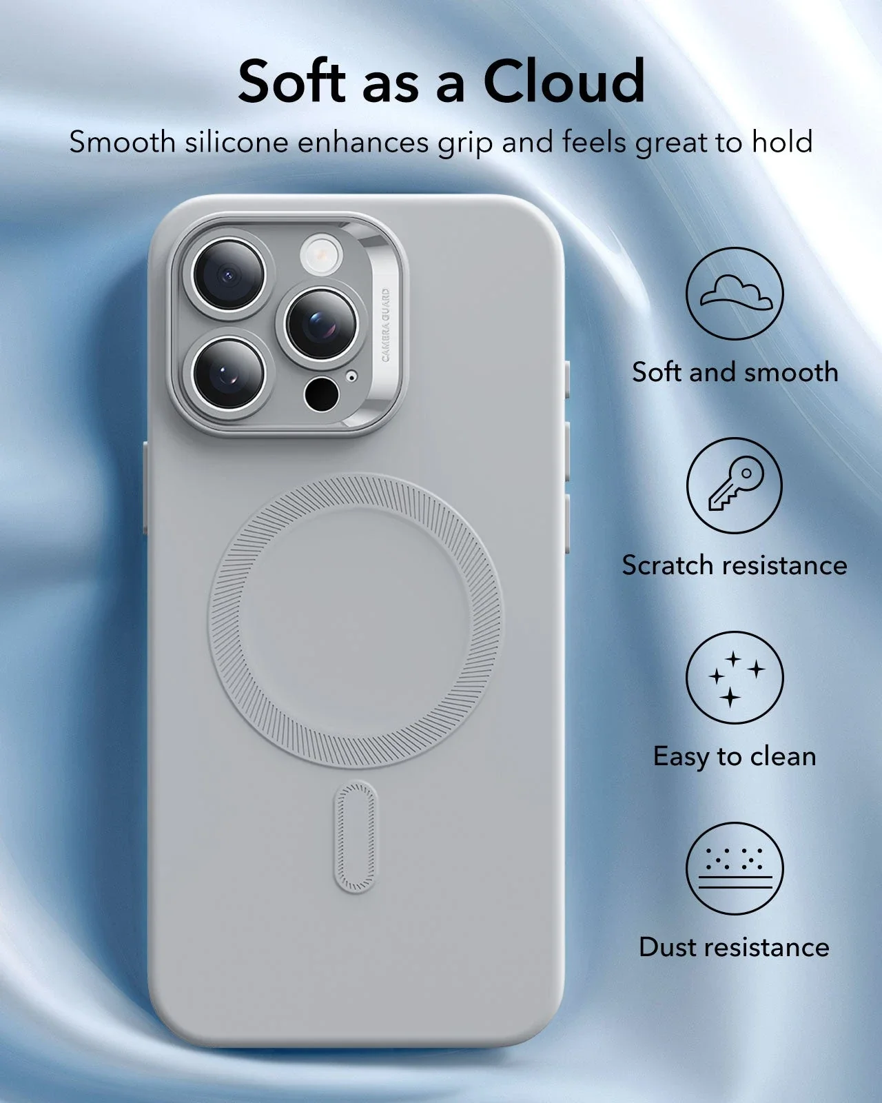 iPhone 16 Pro Max Cloud Soft Magnetic Case (Camera Control) - Grey - Image 5