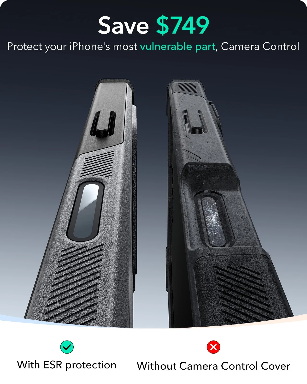 iPhone 16 Pro Max Cyber Tough Magnetic Case (Camera Control, Stash Stand) - Grey - Image 3