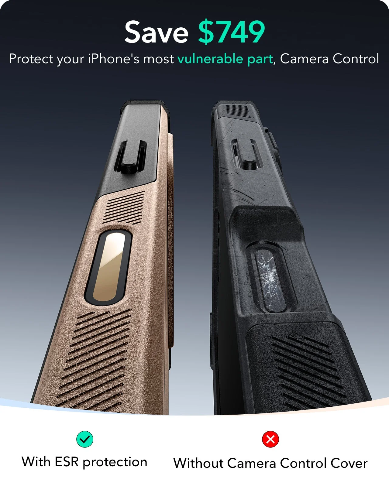 iPhone 16 Pro Max Cyber Tough Magnetic Case (Camera Control, Stash Stand) - Desert Titanium - Image 3