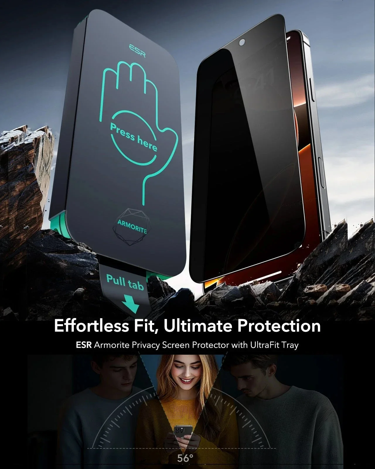 iPhone 16 Pro Max UltraFit Armorite Privacy Screen Protector - 3 Pack - Image 2
