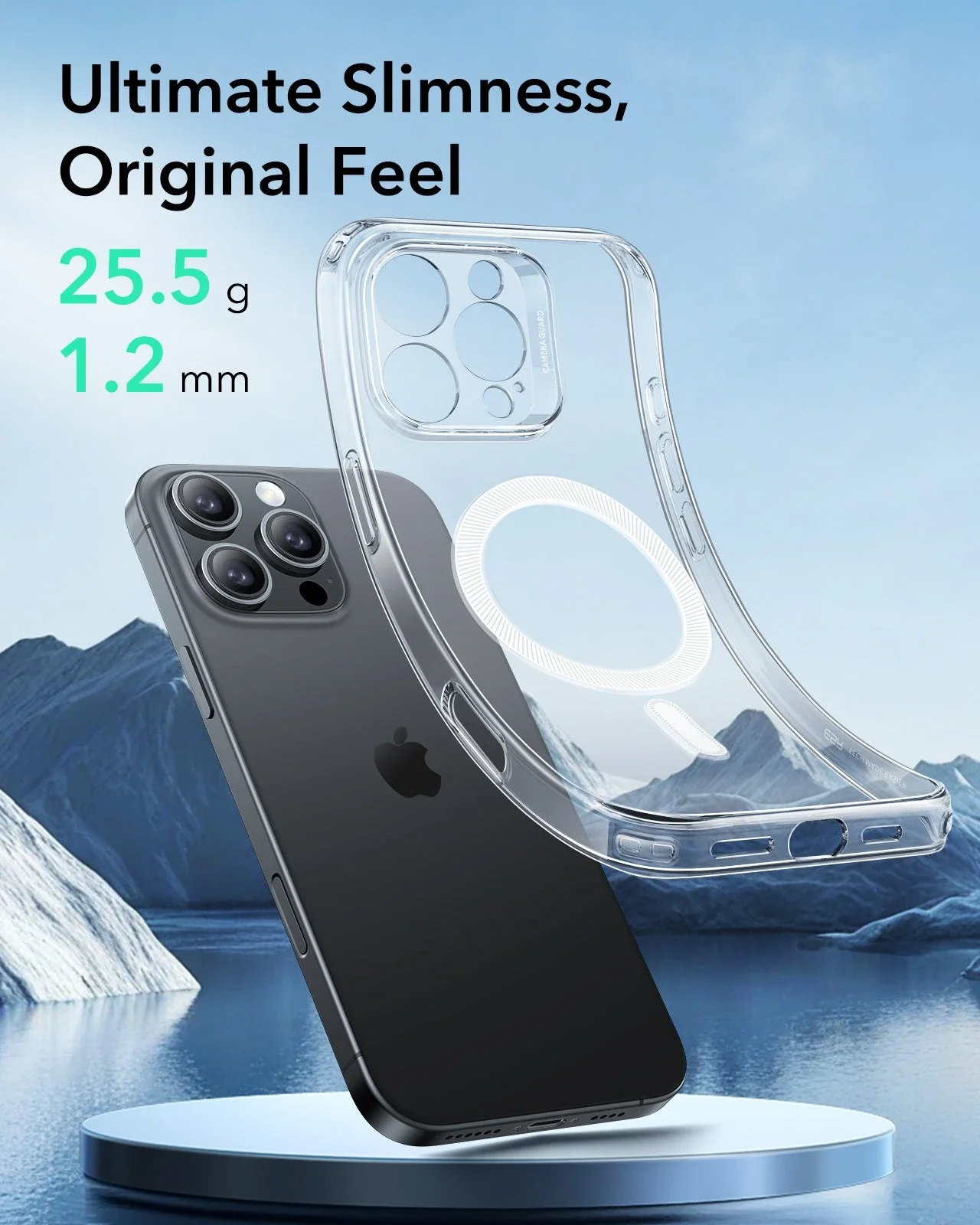 iPhone 16 Pro Max Zero Clear Case (HaloLock) - Frosted Black - Image 3