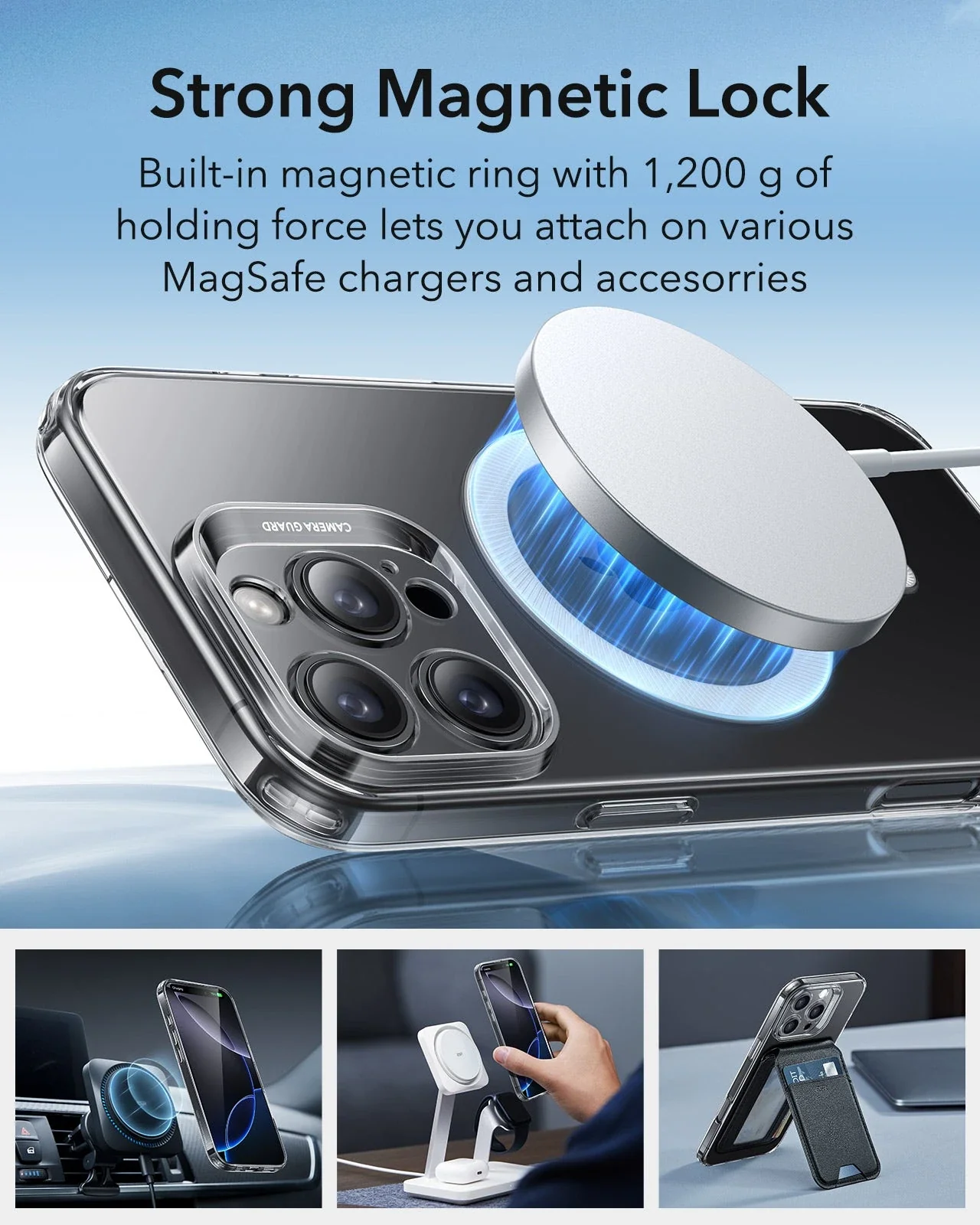 iPhone 16 Pro Max Zero Clear Case (HaloLock) - Frosted Black - Image 5