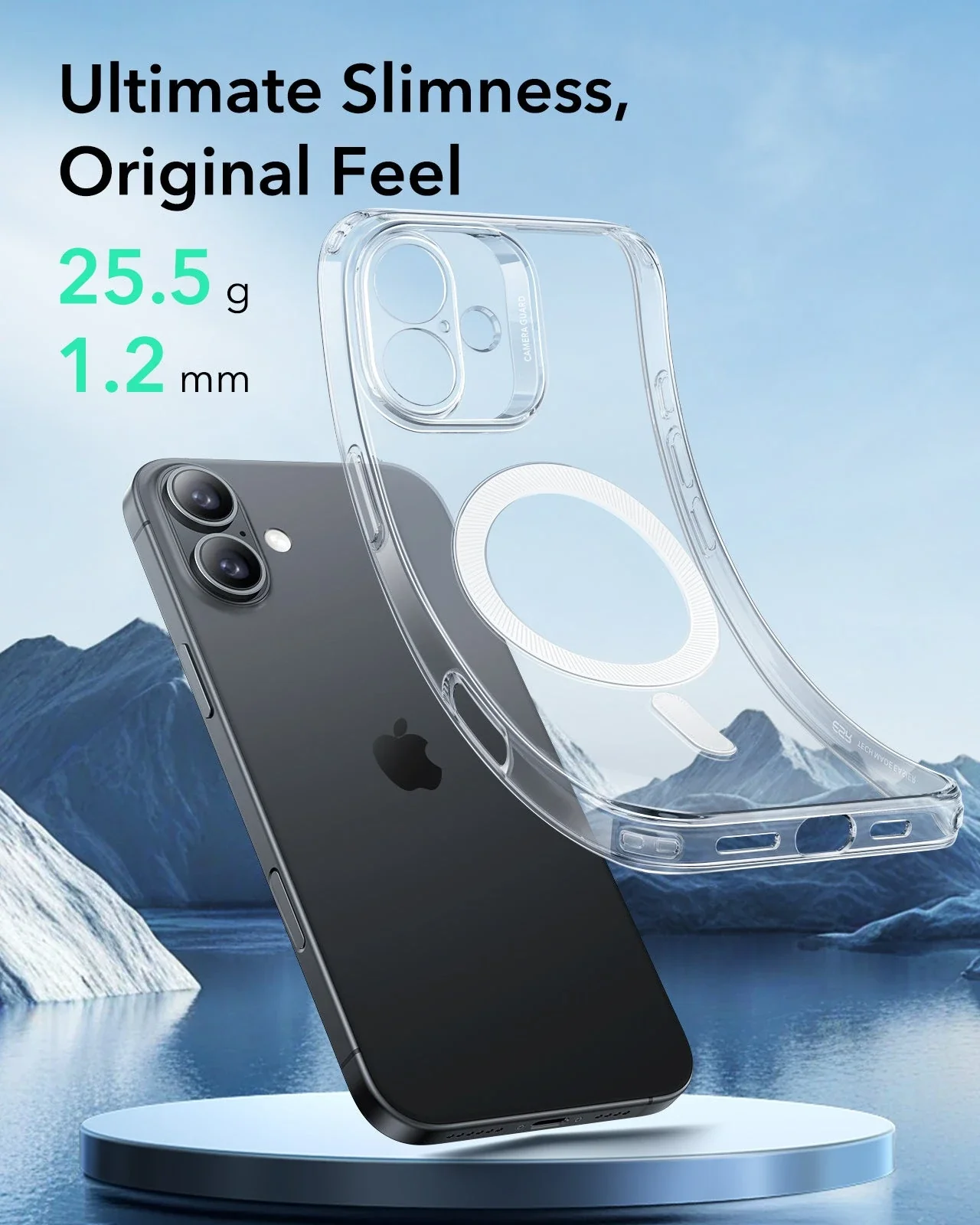 iPhone 16 Zero Clear Case (HaloLock) - Frosted Light Blue - Image 3