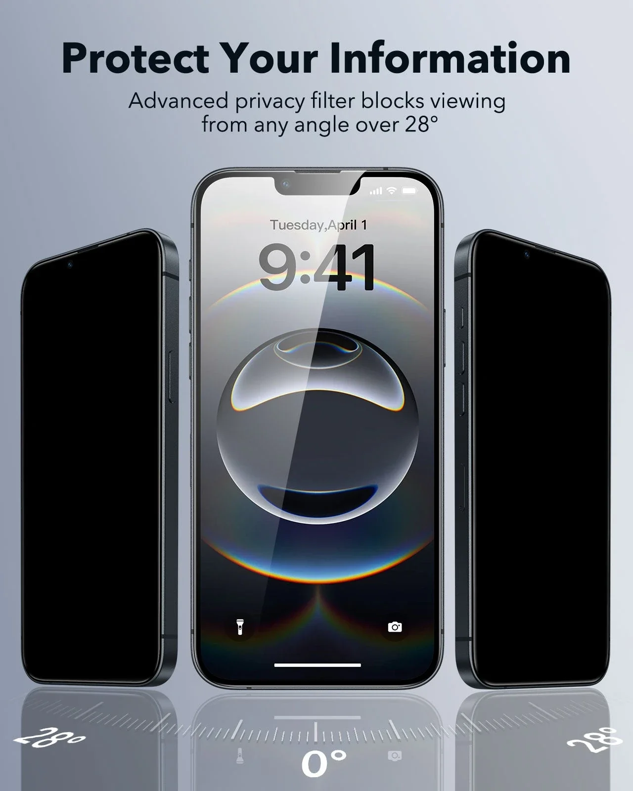 iPhone 16e/14/13 Pro/13 UltraFit Classic Privacy Screen Protector - 3 Pack - Image 3