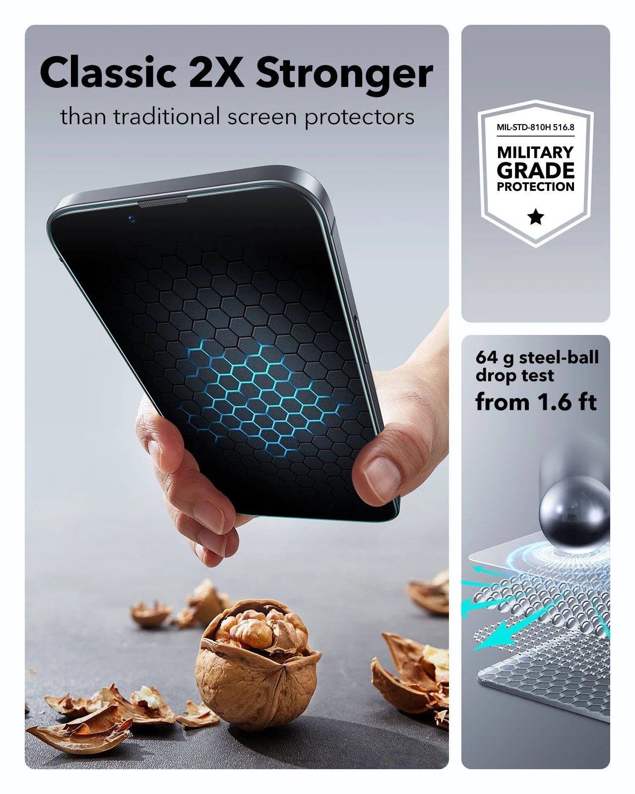 iPhone 16e/14/13 Pro/13 UltraFit Classic Screen Protector - 3 Pack - Image 5
