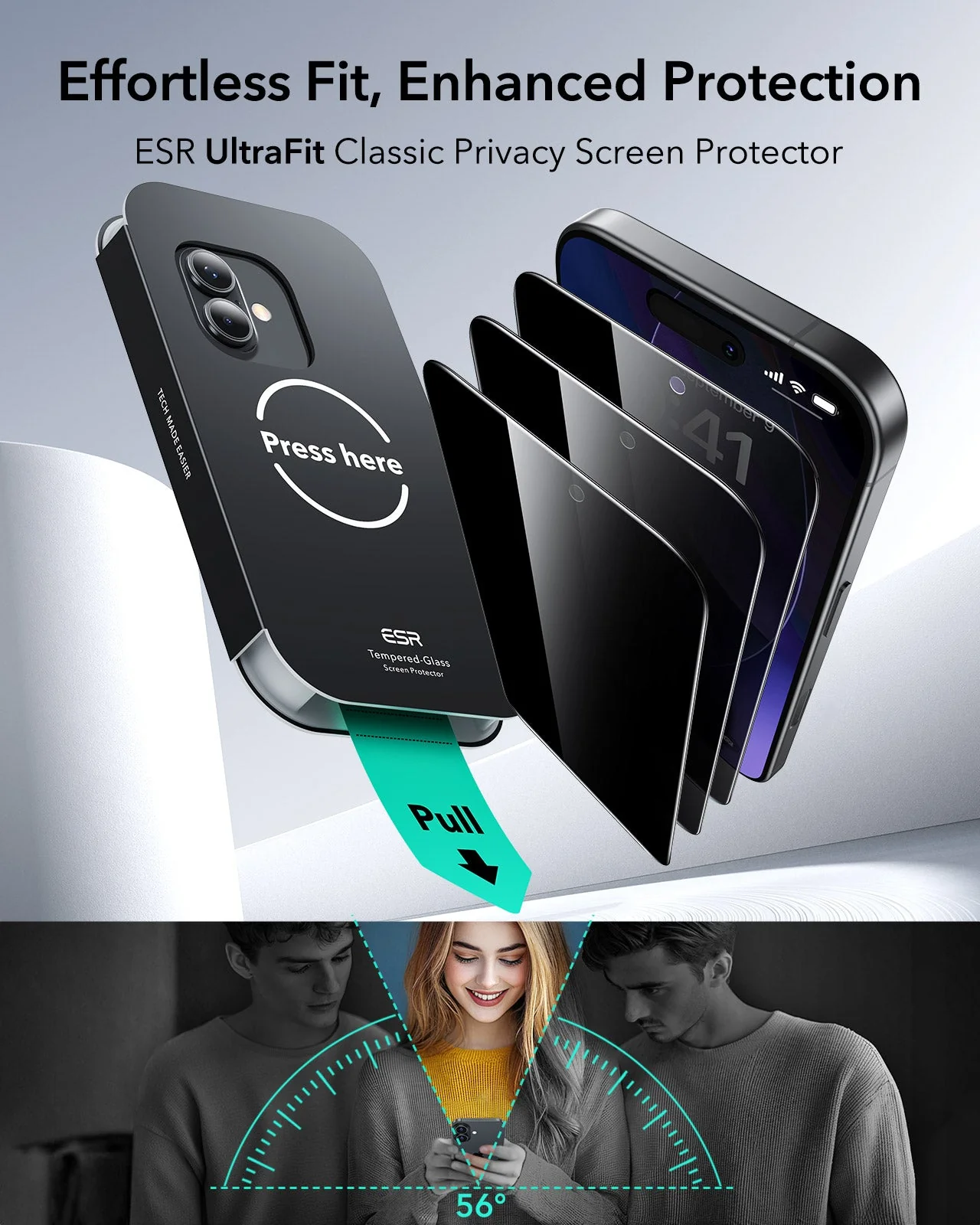 iPhone 17 UltraFit Classic Privacy Screen Protector - 3 Pack - Image 2