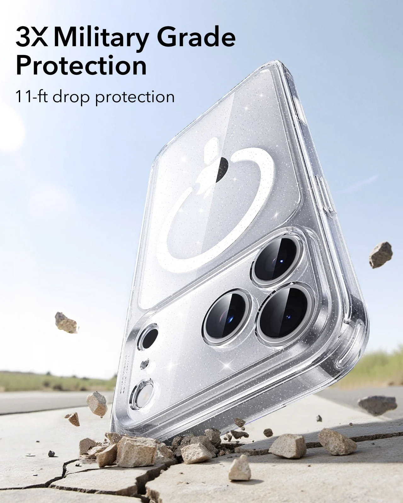 iPhone 17 Pro Classic Hybrid Magnetic Case (Camera Control) - Clear Shimmer - Image 4