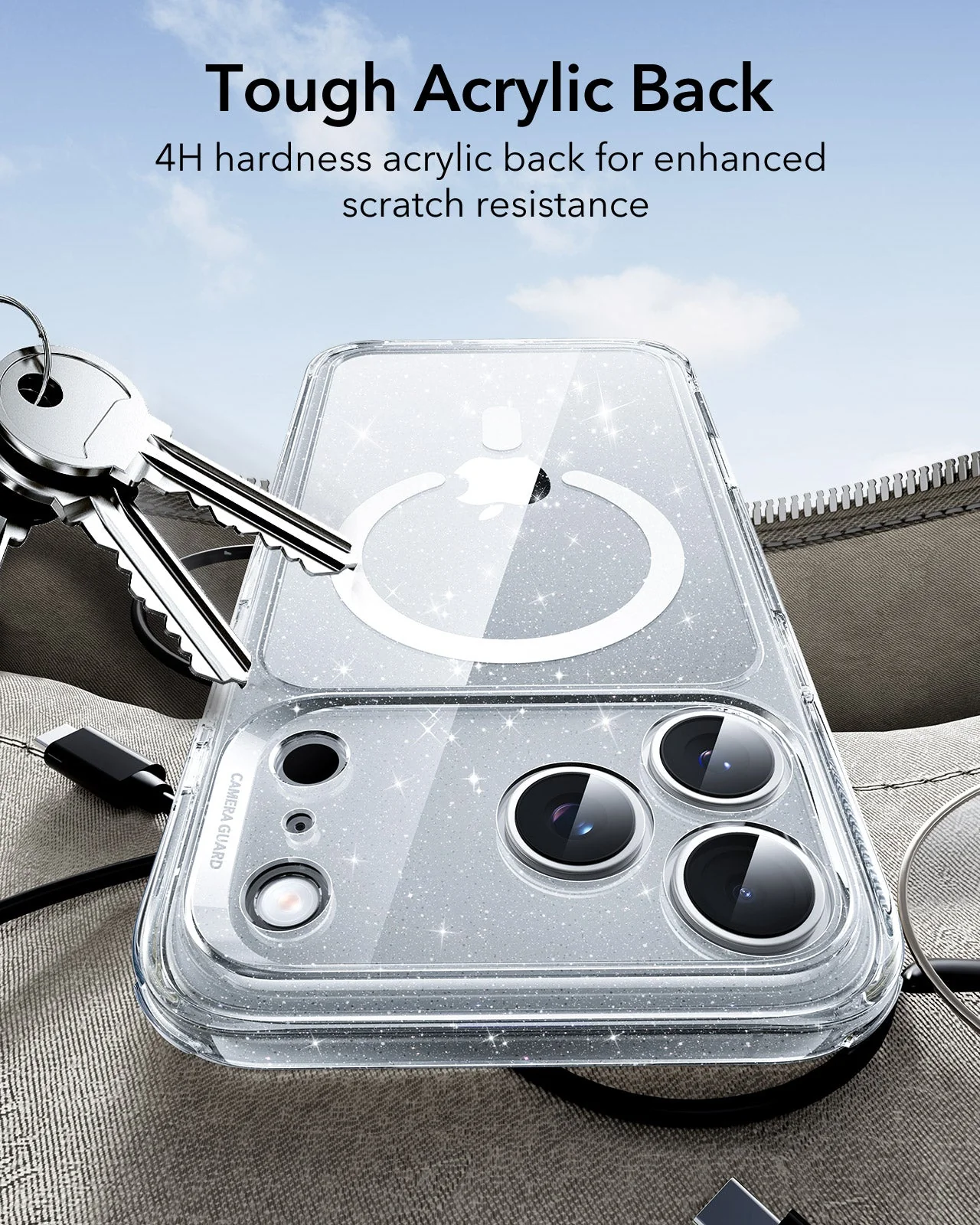 iPhone 17 Pro Classic Hybrid Magnetic Case (Camera Control) - Clear Shimmer - Image 7