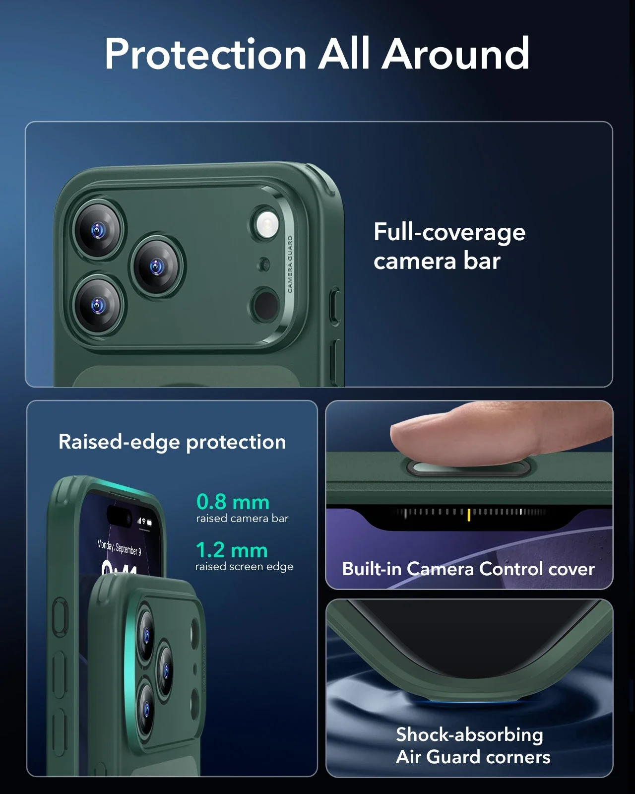 iPhone 17 Pro Classic Hybrid Magnetic Case (Camera Control) - Frosted Green - Image 3