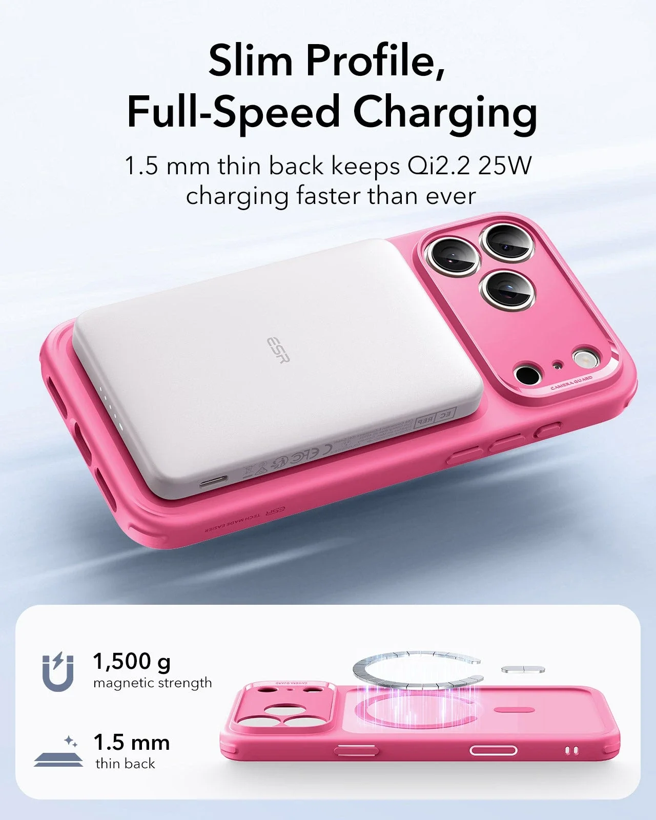 iPhone 17 Pro Classic Hybrid Magnetic Case (Camera Control) - Frosted Pink - Image 5