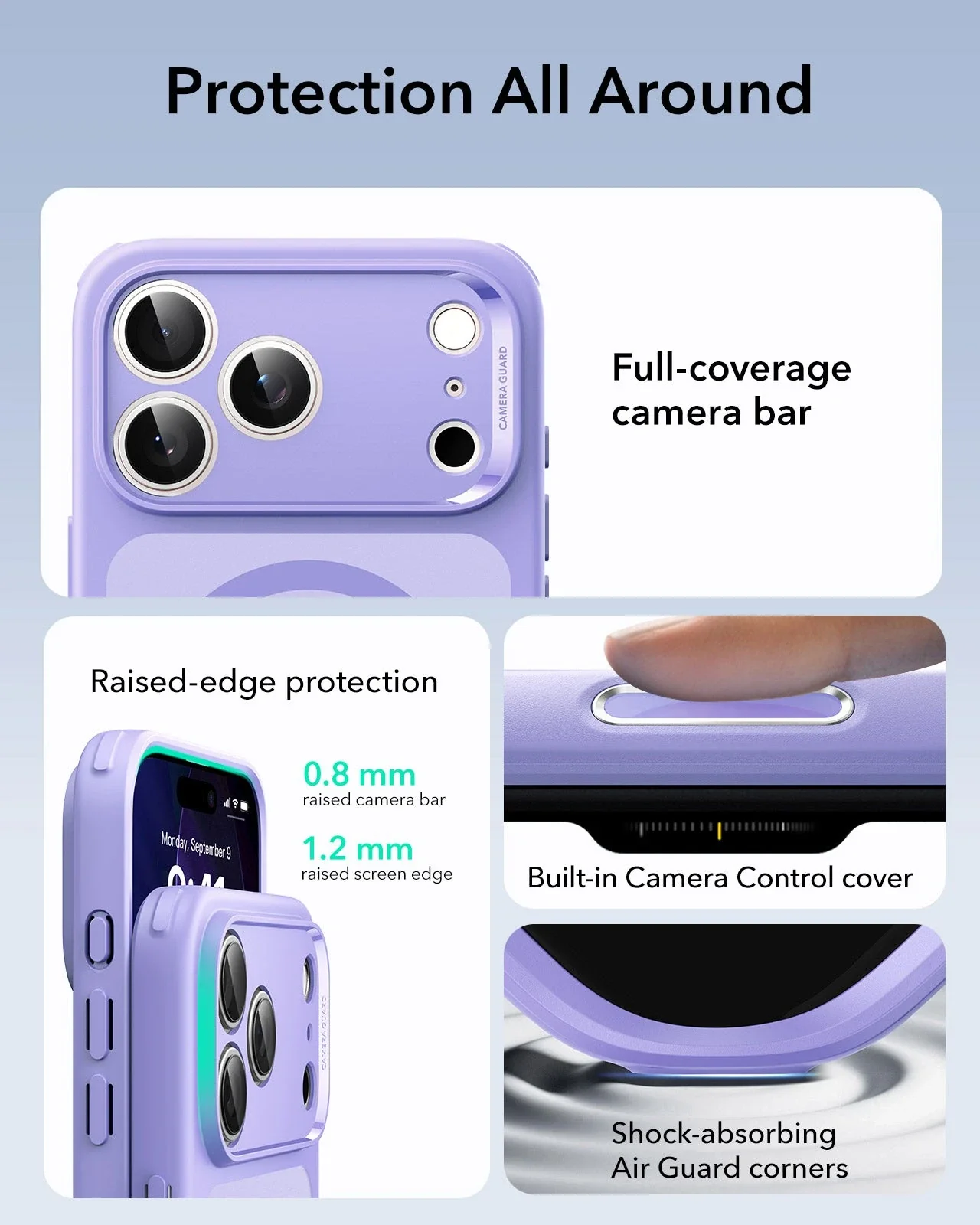 iPhone 17 Pro Classic Hybrid Magnetic Case (Camera Control) - Frosted Purple - Image 3