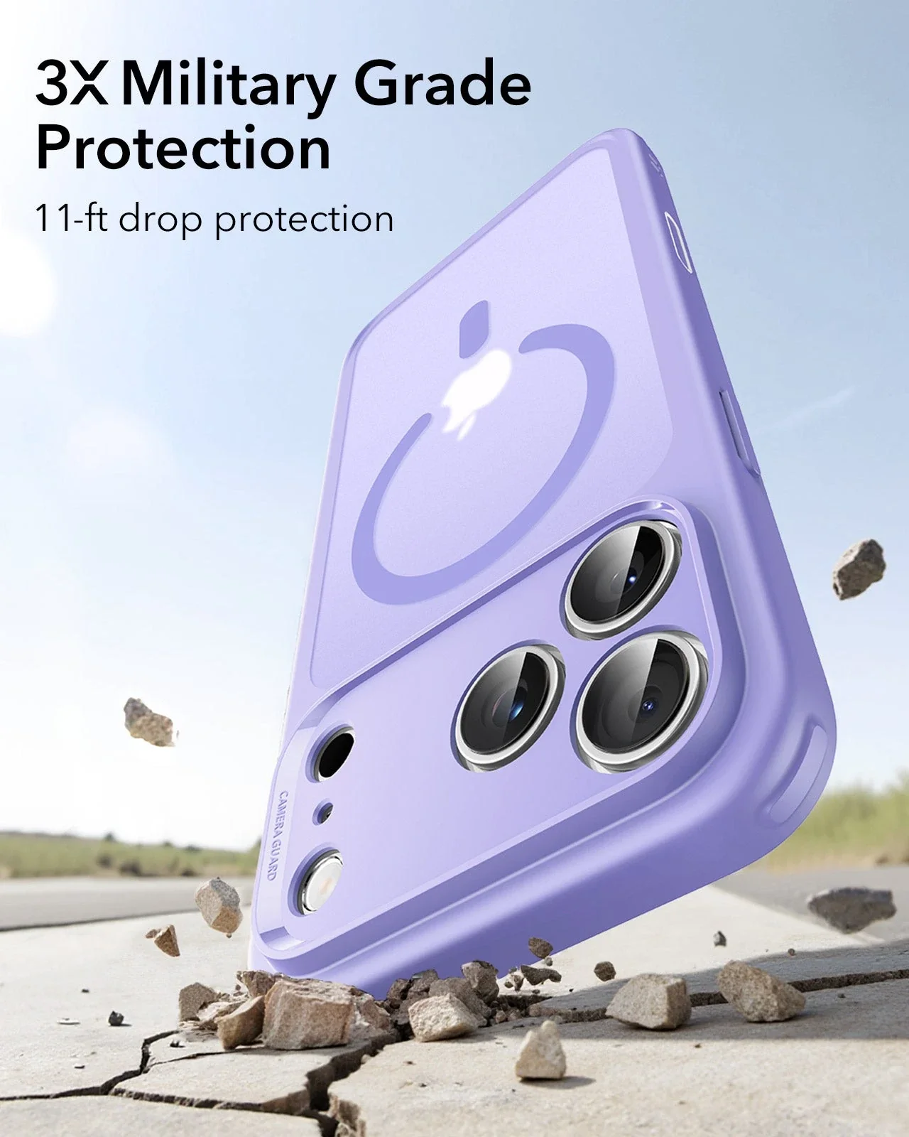 iPhone 17 Pro Classic Hybrid Magnetic Case (Camera Control) - Frosted Purple - Image 4