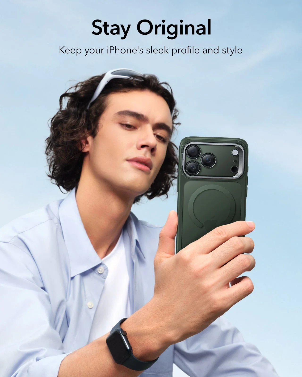 iPhone 17 Pro Classic Hybrid Magnetic Case (Camera Control, Stash Stand) - Frosted Green - Image 8