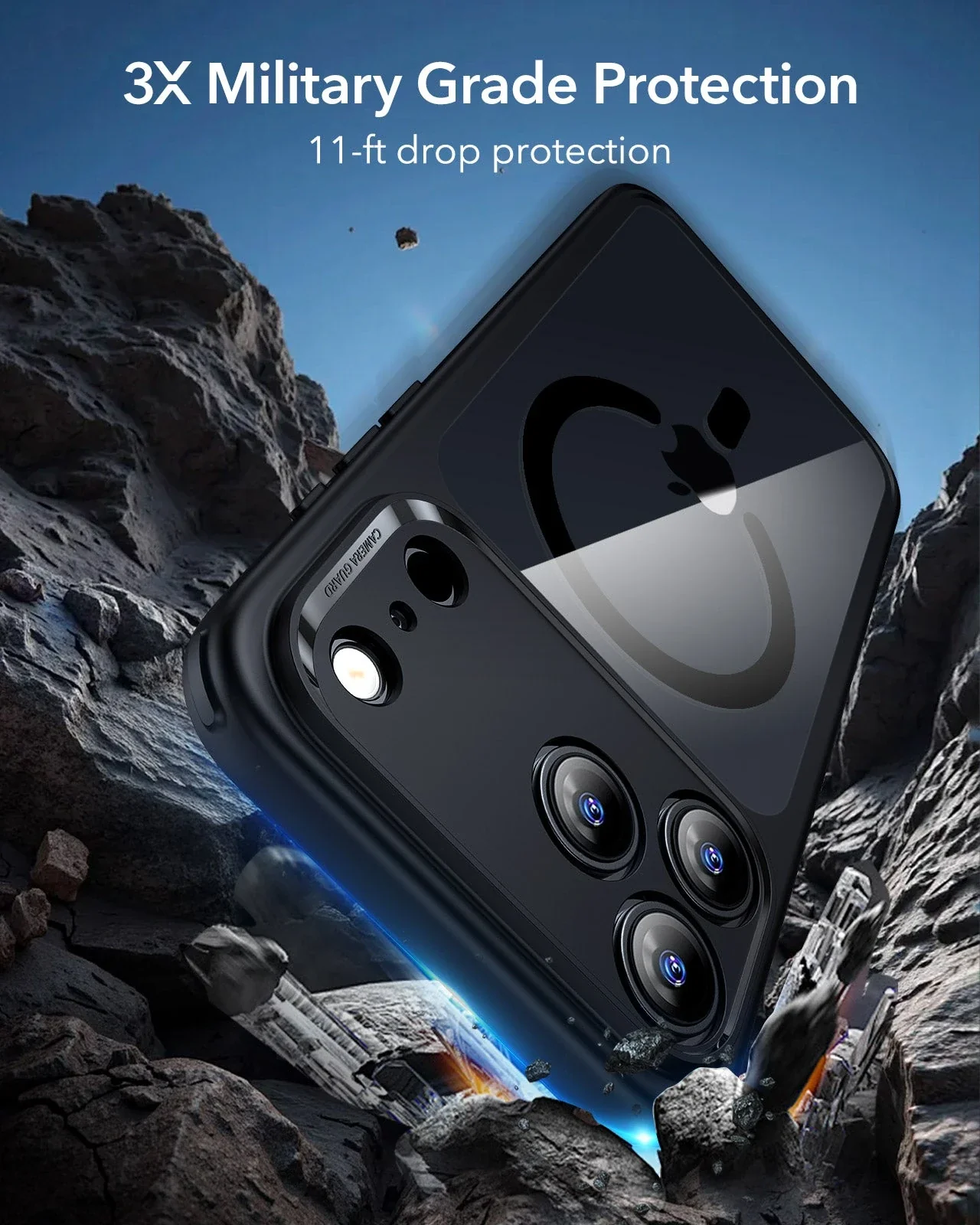 iPhone 17 Pro Max Classic Hybrid Magnetic Case (Camera Control) - Frosted Black - Image 4
