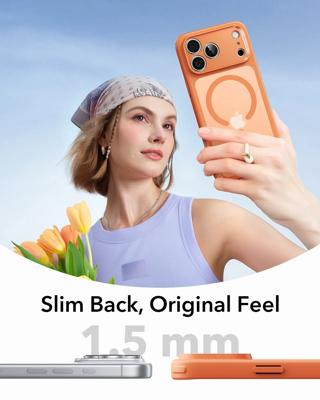 iPhone 17 Pro Max Classic Hybrid Magnetic Case (Camera Control) - Frosted Orange - Image 6