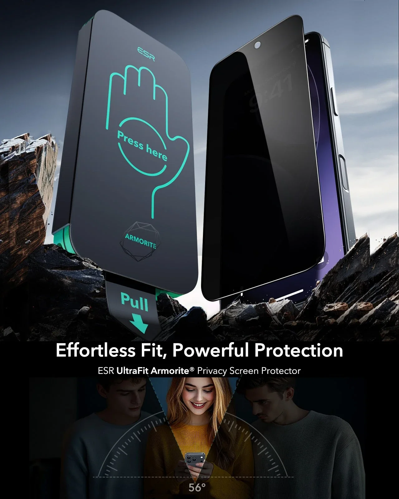 iPhone 17 Pro Max UltraFit Armorite®️ Privacy Screen Protector - 3 Pack - Image 2