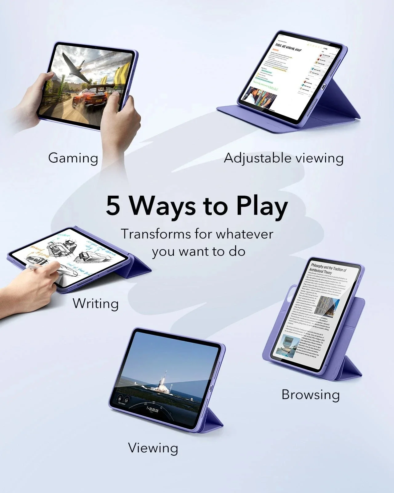 iPad Pro 13ʺ (2025) Rebound Case and Screen Protector Bundle - Lavender - Image 3