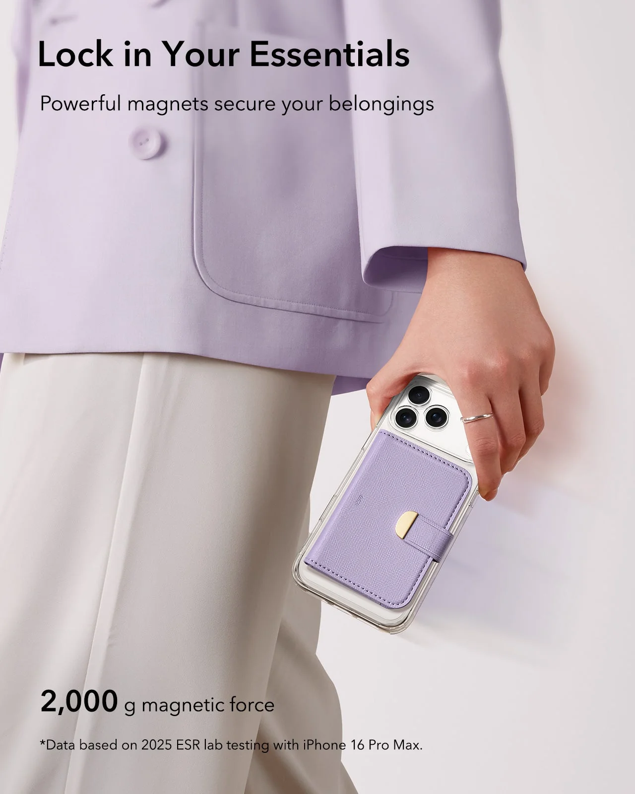 Aura Clutch Magnetic Wallet - Lavender - Image 5