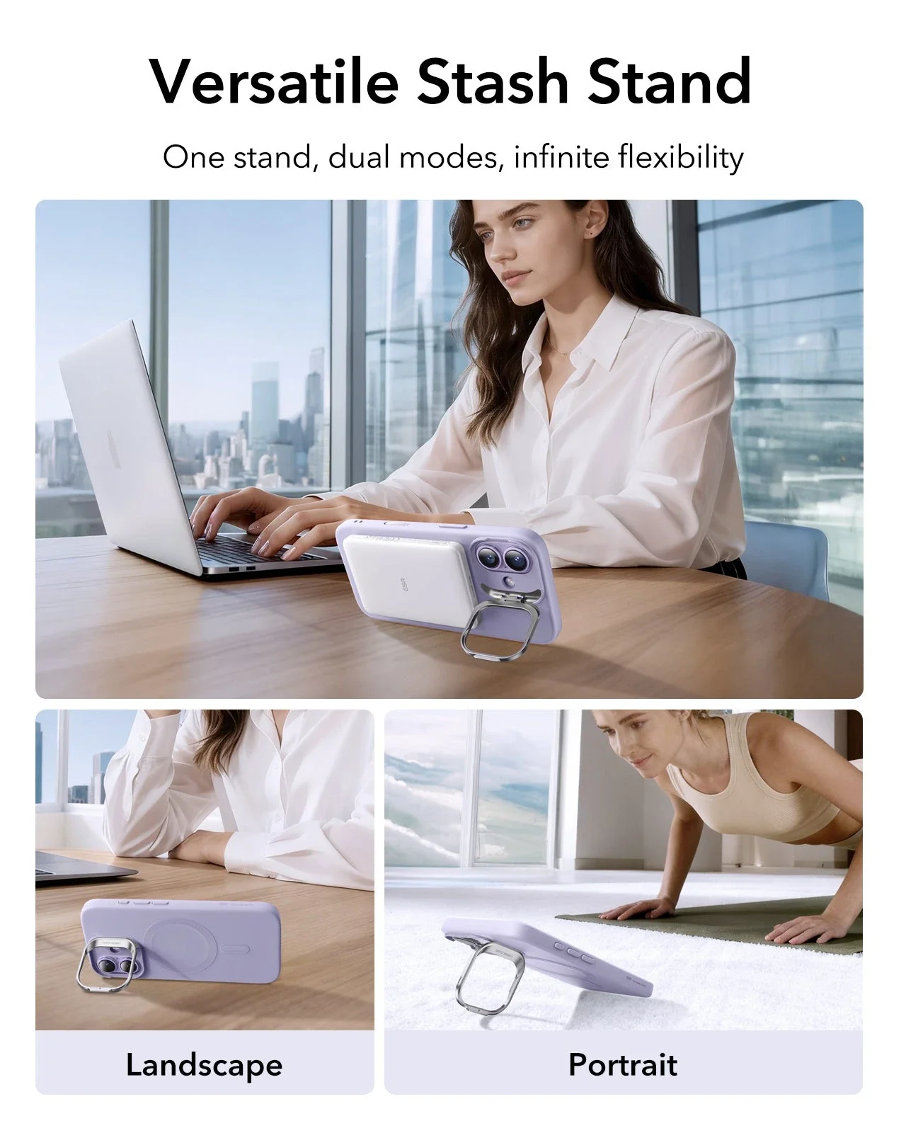 iPhone 17 Cloud Soft Magnetic Case (Camera Control, Stash Stand) - Lavender - Image 7