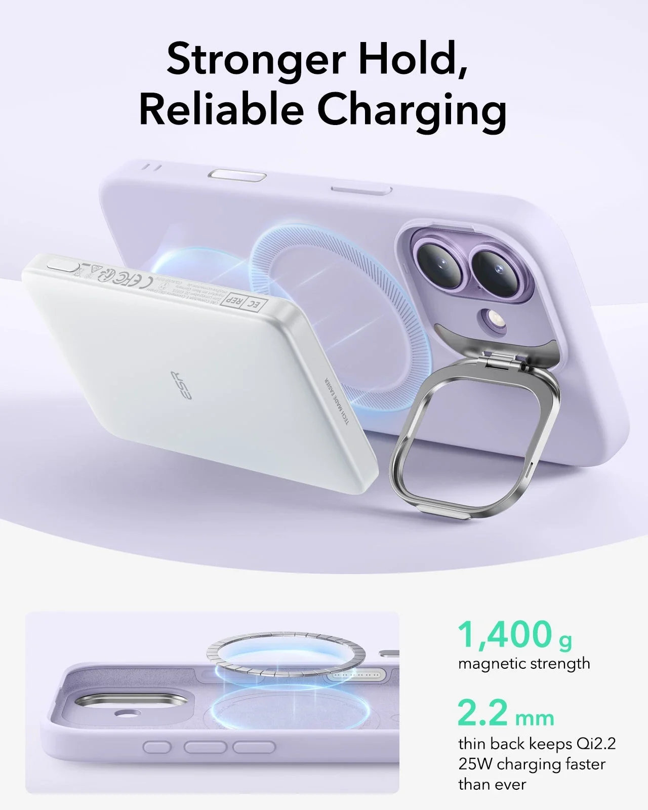iPhone 17 Cloud Soft Magnetic Case (Camera Control, Stash Stand) - Lavender - Image 6