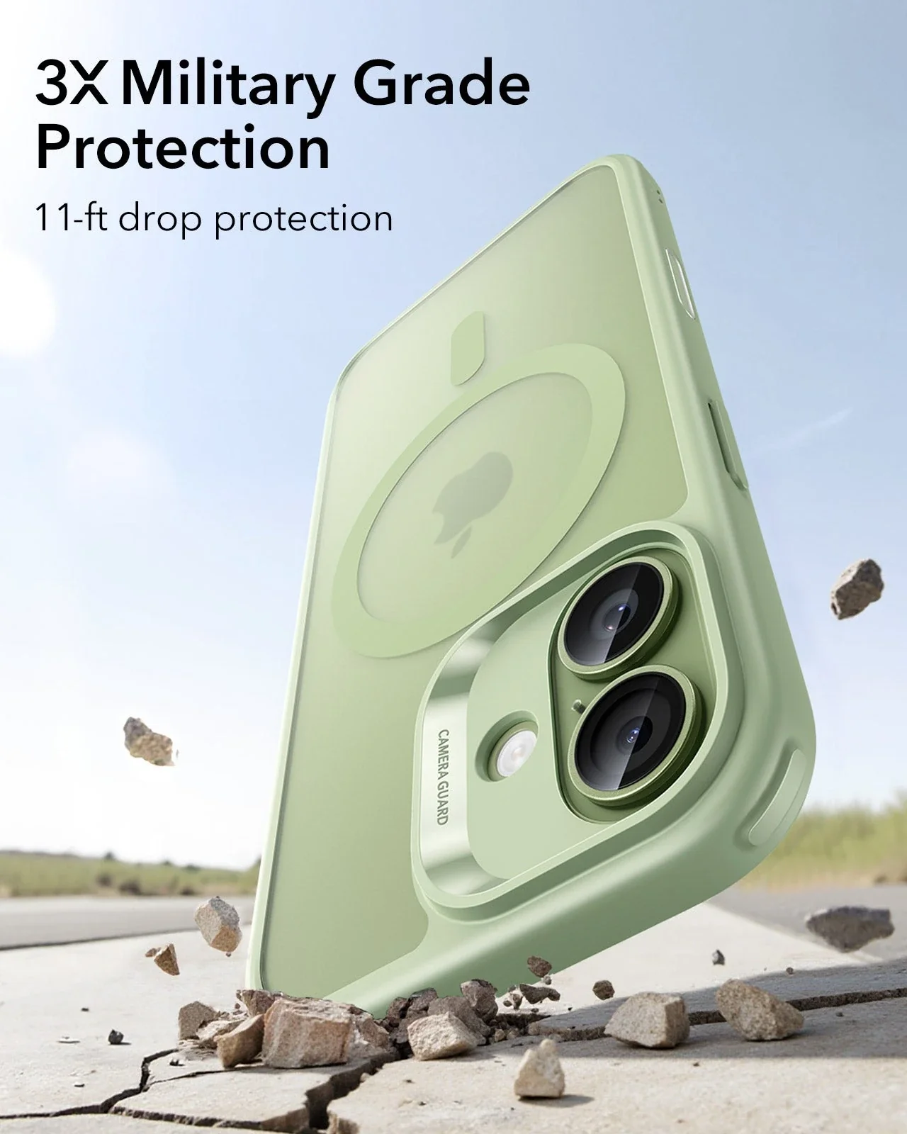 iPhone 17 Bundle Classic Hybrid Magnetic Case (Camera Control) and Armorite Screen Protector - Frosted Light Green - Image 4
