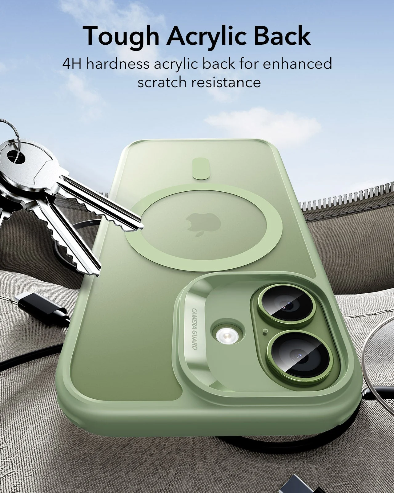 iPhone 17 Bundle Classic Hybrid Magnetic Case (Camera Control) and Armorite Screen Protector - Frosted Light Green - Image 7