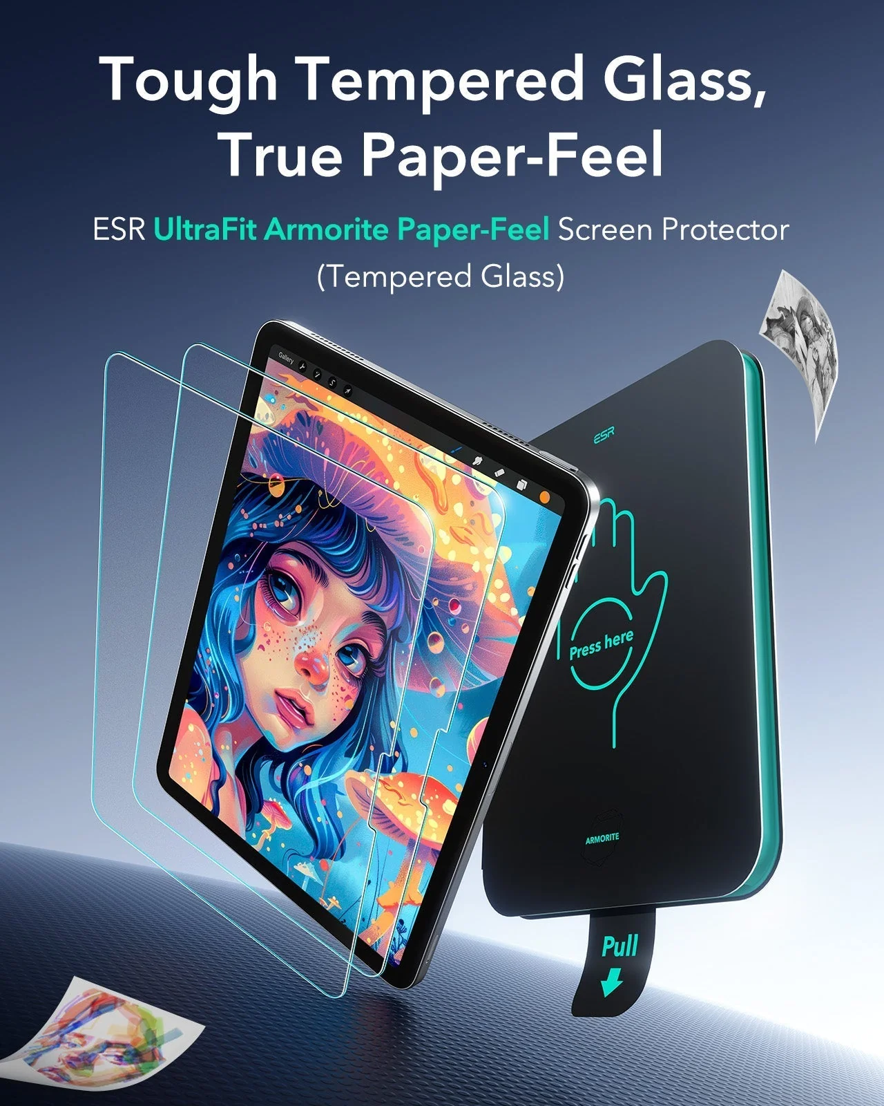iPad Air 11" (M4) 2026 Bundle Flip Magnetic Case with Pencil Holder & Armorite® Paper-Feel Protection - Navy Blue - Image 10