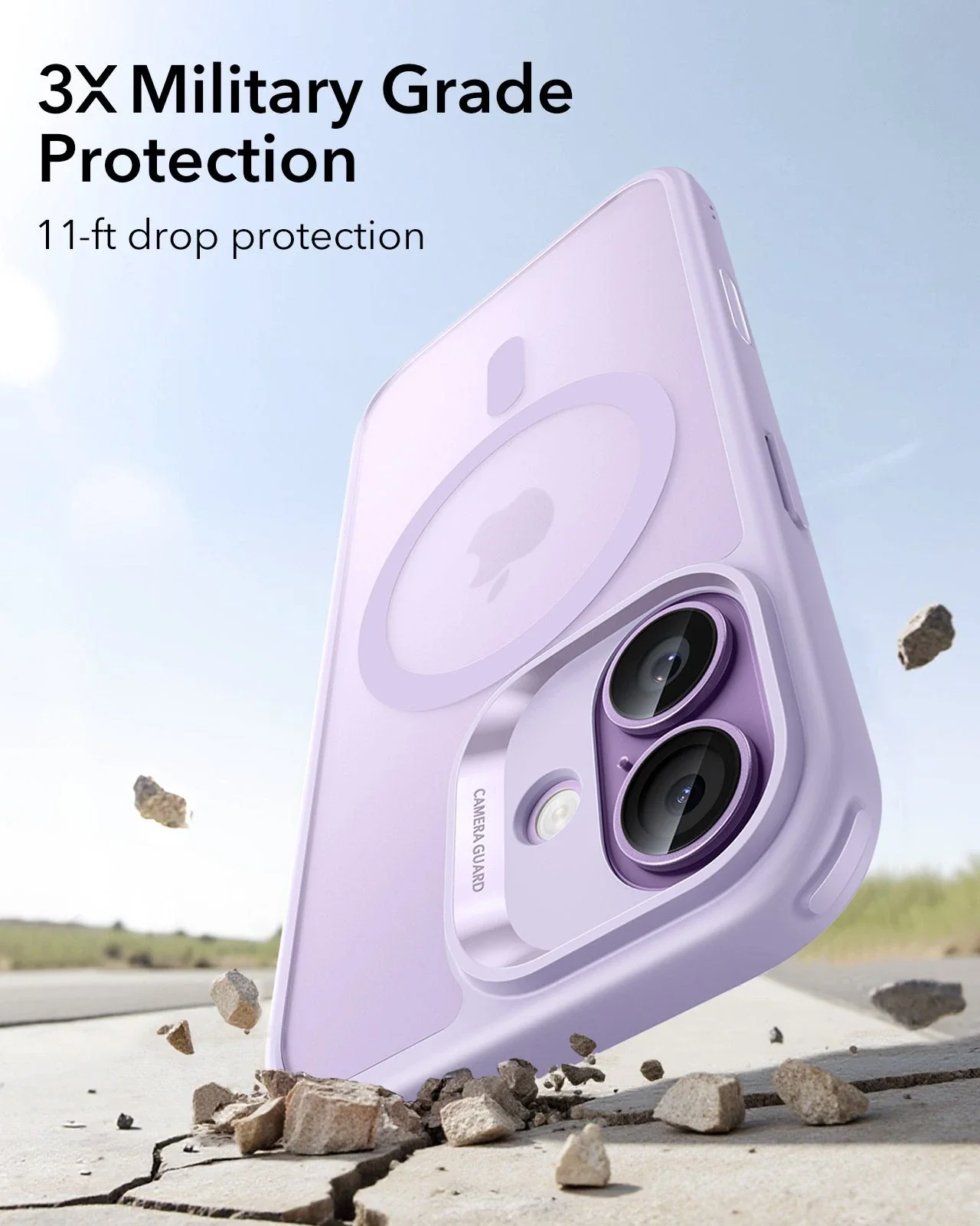iPhone 17 Bundle Classic Hybrid Magnetic Case (Camera Control) and Armorite Screen Protector - Frosted Light Purple - Image 4