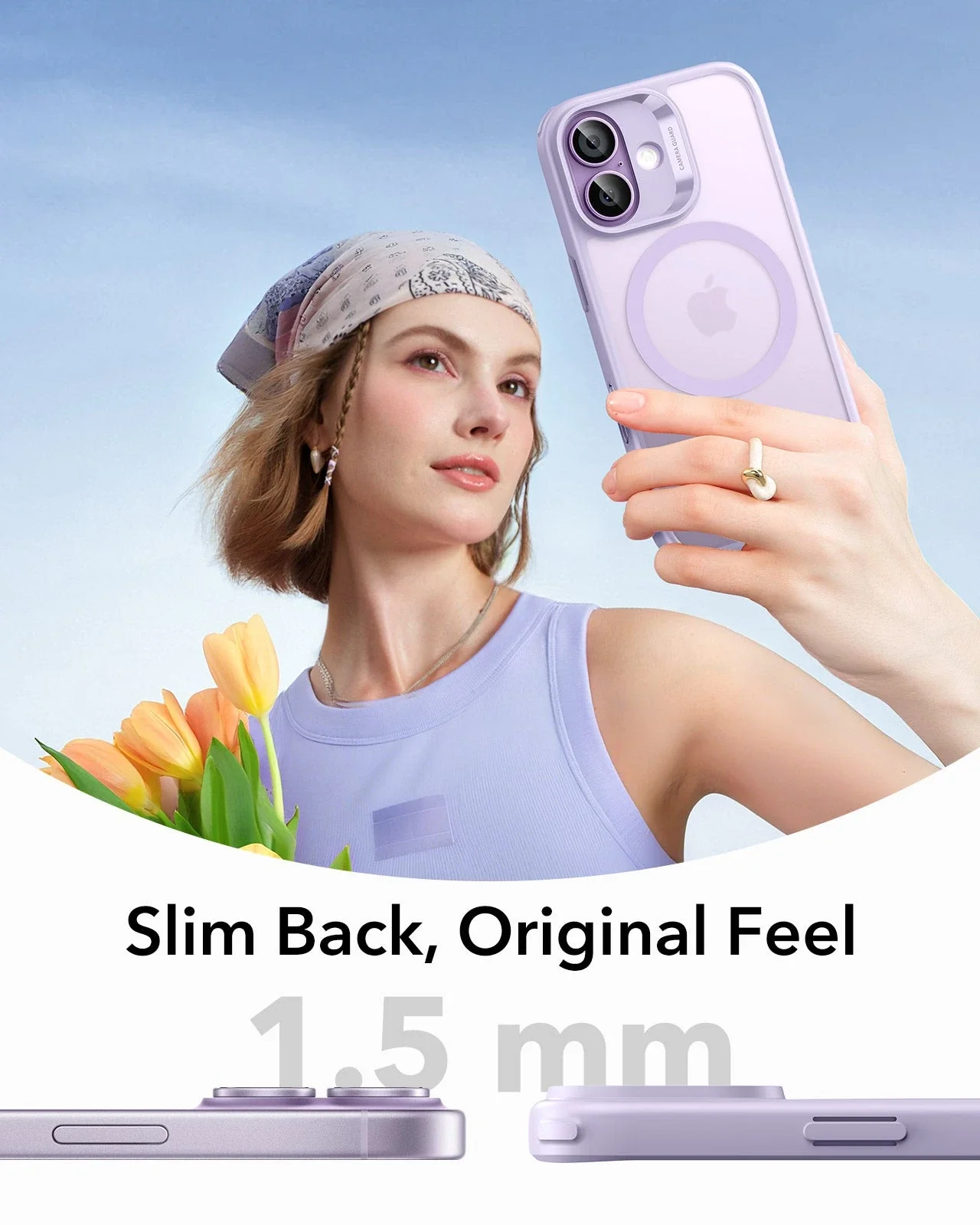 iPhone 17 Bundle Classic Hybrid Magnetic Case (Camera Control) and Armorite Screen Protector - Frosted Light Purple - Image 6