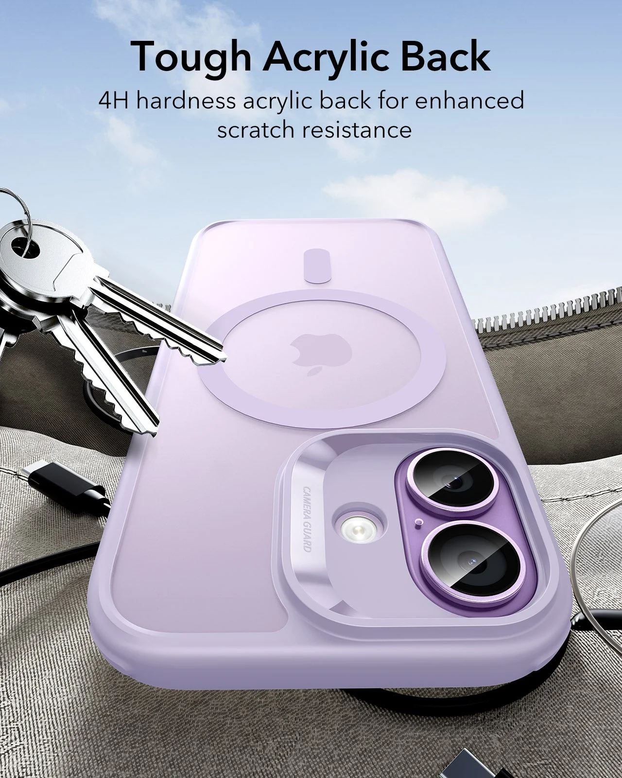iPhone 17 Bundle Classic Hybrid Magnetic Case (Camera Control) and Armorite Screen Protector - Frosted Light Purple - Image 7