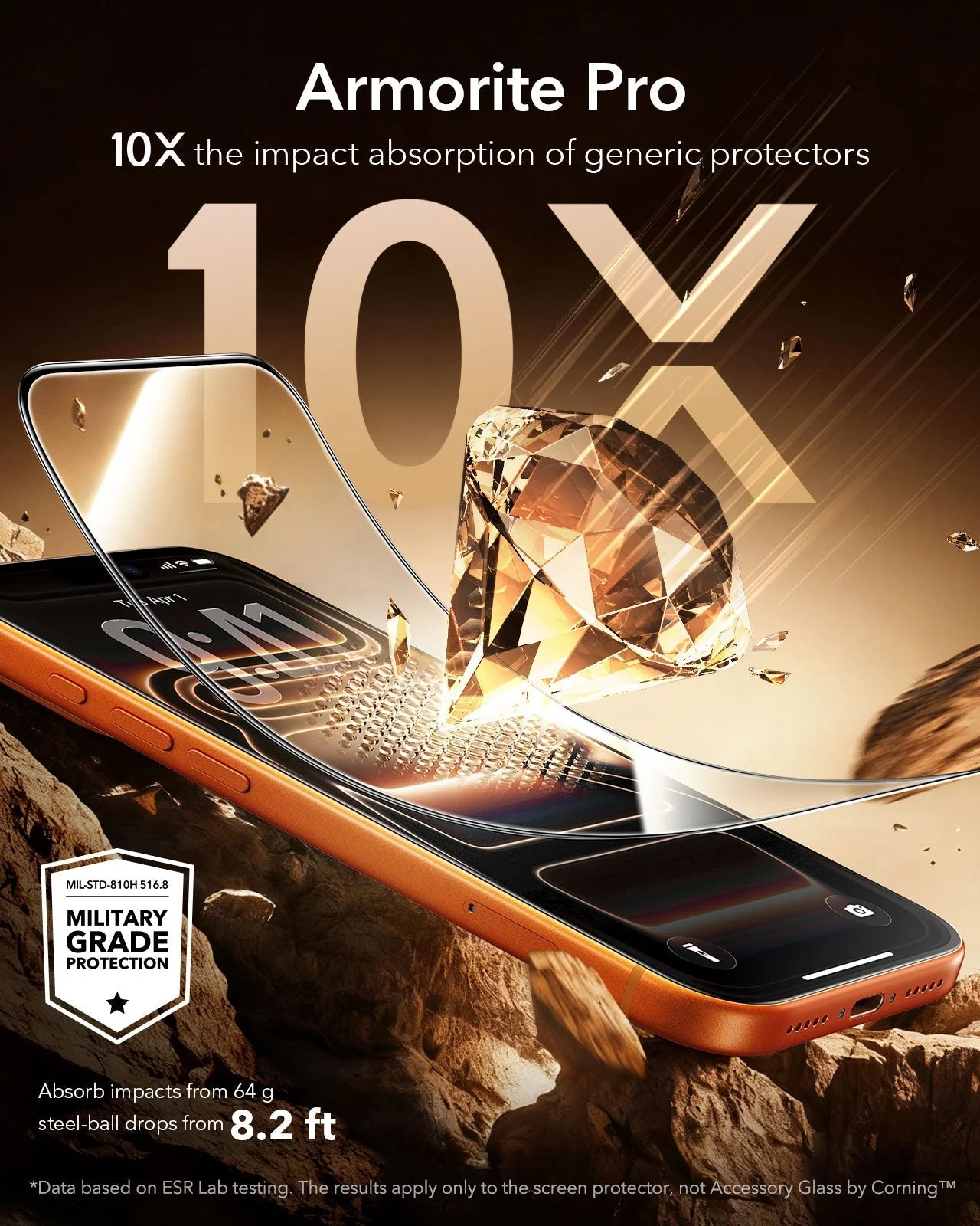 iPhone 17 Pro Bundle Cyber Tough Magnetic Case (Camera Control, Stash Stand) and Armorite Pro Screen Protector - Orange - Image 5