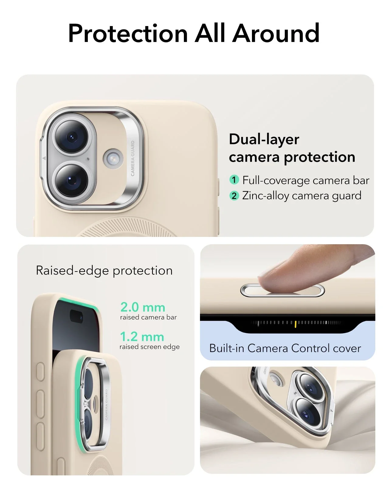 iPhone 17 Cloud Soft Magnetic Case (Camera Control, Stash Stand) - Light Tan - Image 4