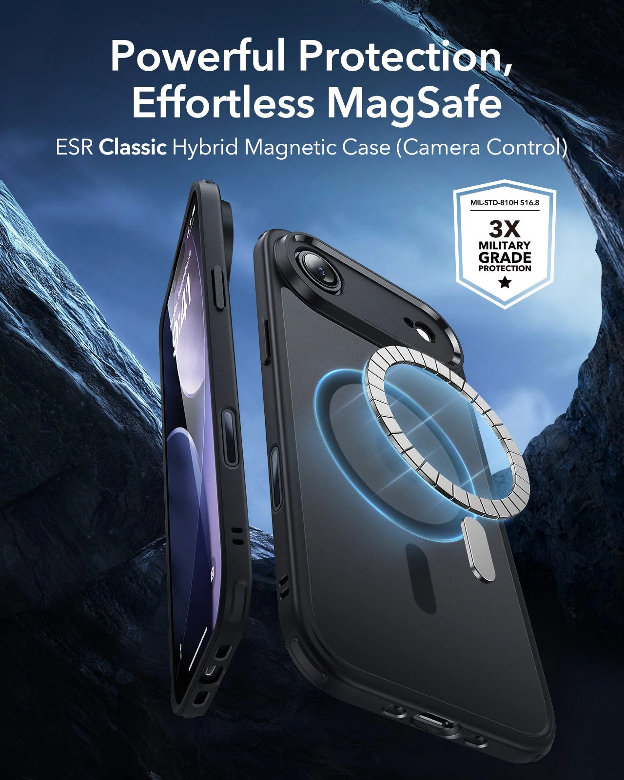 iPhone Air Classic Hybrid Magnetic Case (Camera Control) - Frosted Black - Image 2