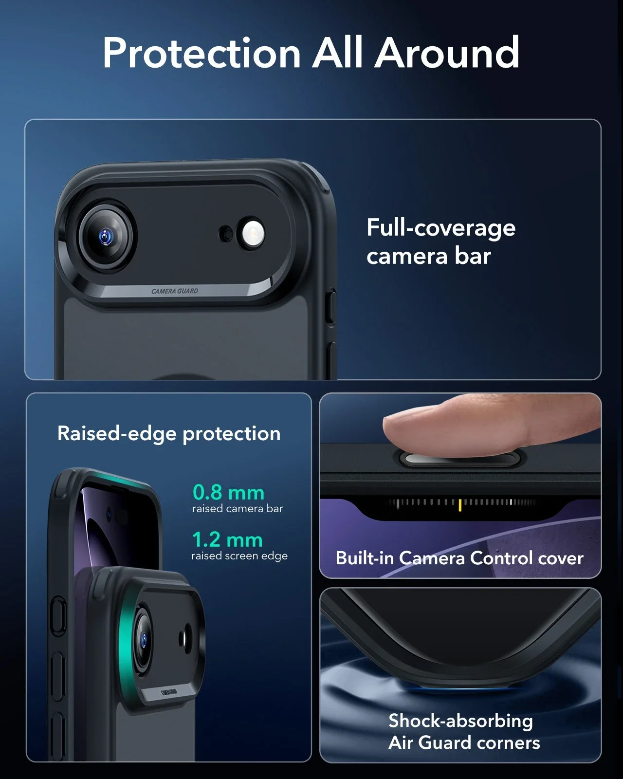 iPhone Air Classic Hybrid Magnetic Case (Camera Control) - Frosted Black - Image 3