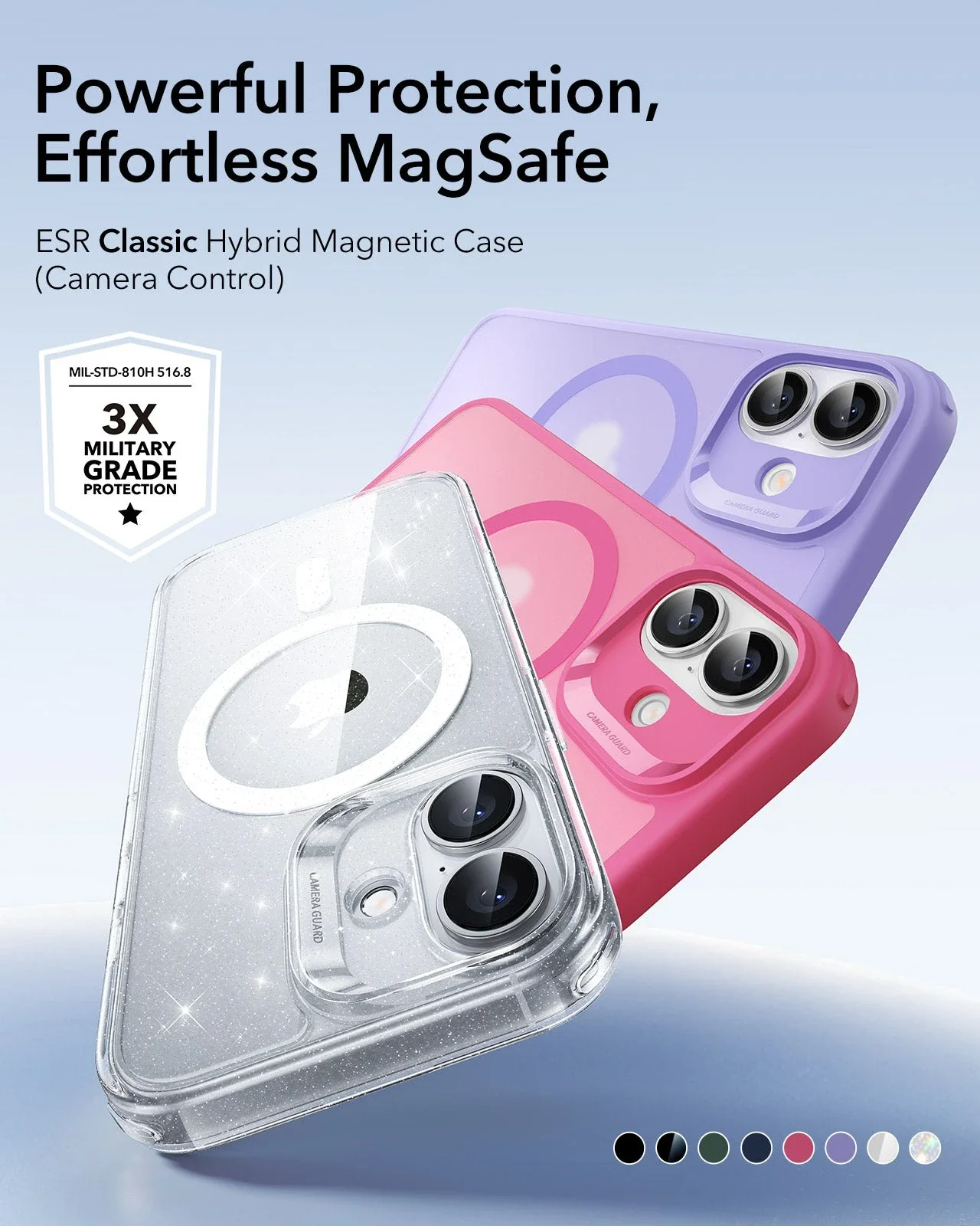 iPhone 17 Classic Hybrid Magnetic Case (Camera Control) - Frosted Pink - Image 2