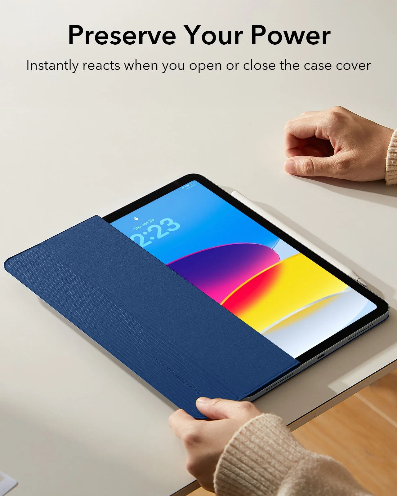 iPad 11" (A18) 2026 Rebound Magnetic Case - Navy Blue - Image 9