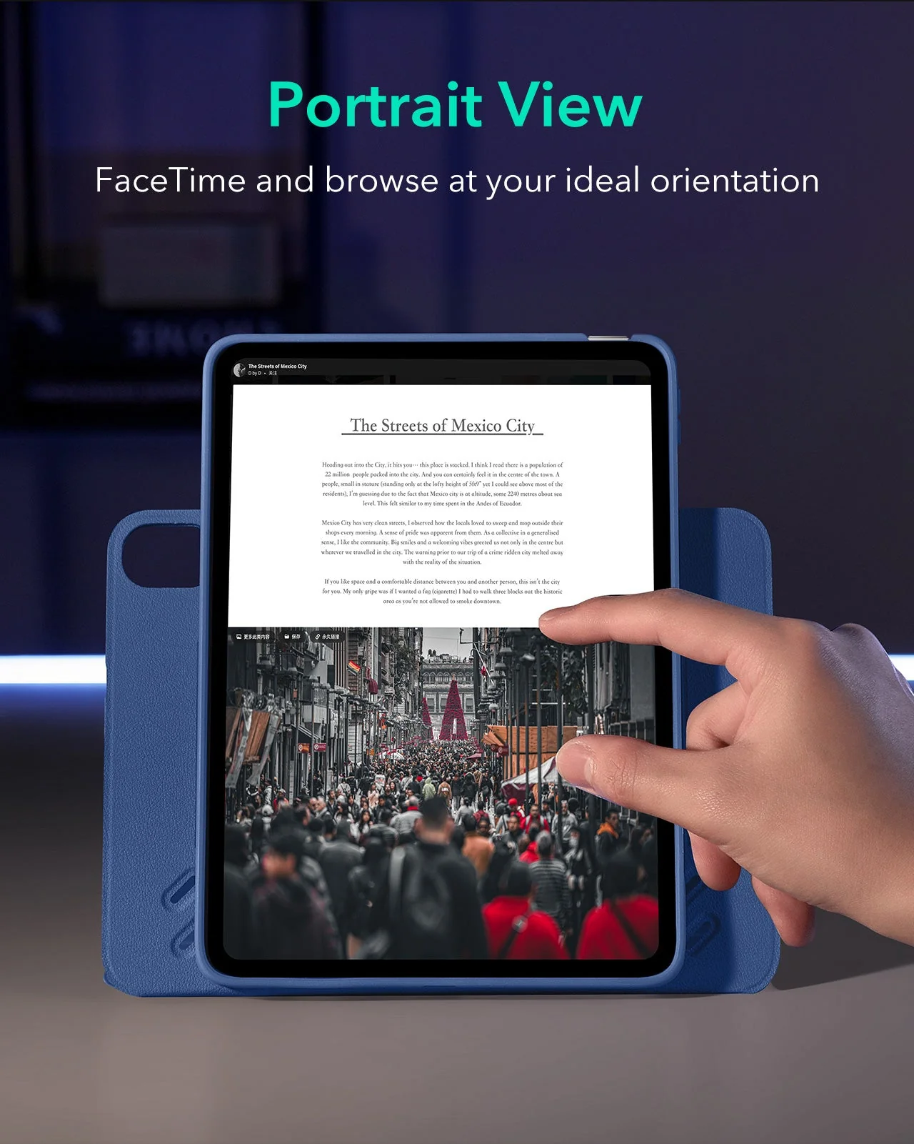 iPad 11" (A18) 2026 Shift Magnetic Case - Navy Blue - Image 5