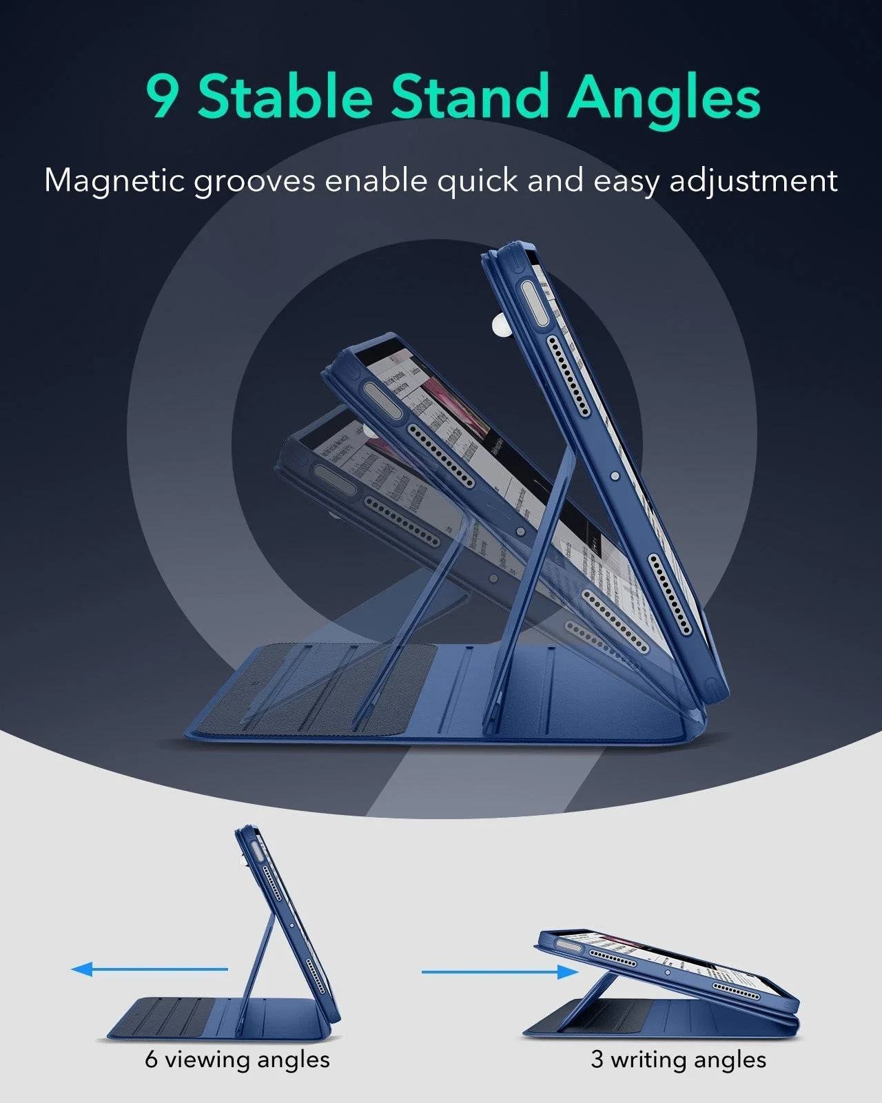 iPad Air 11" (M4) 2026 Bundle Shift Magnetic Case & Armorite® Protection - Navy Blue - Image 7