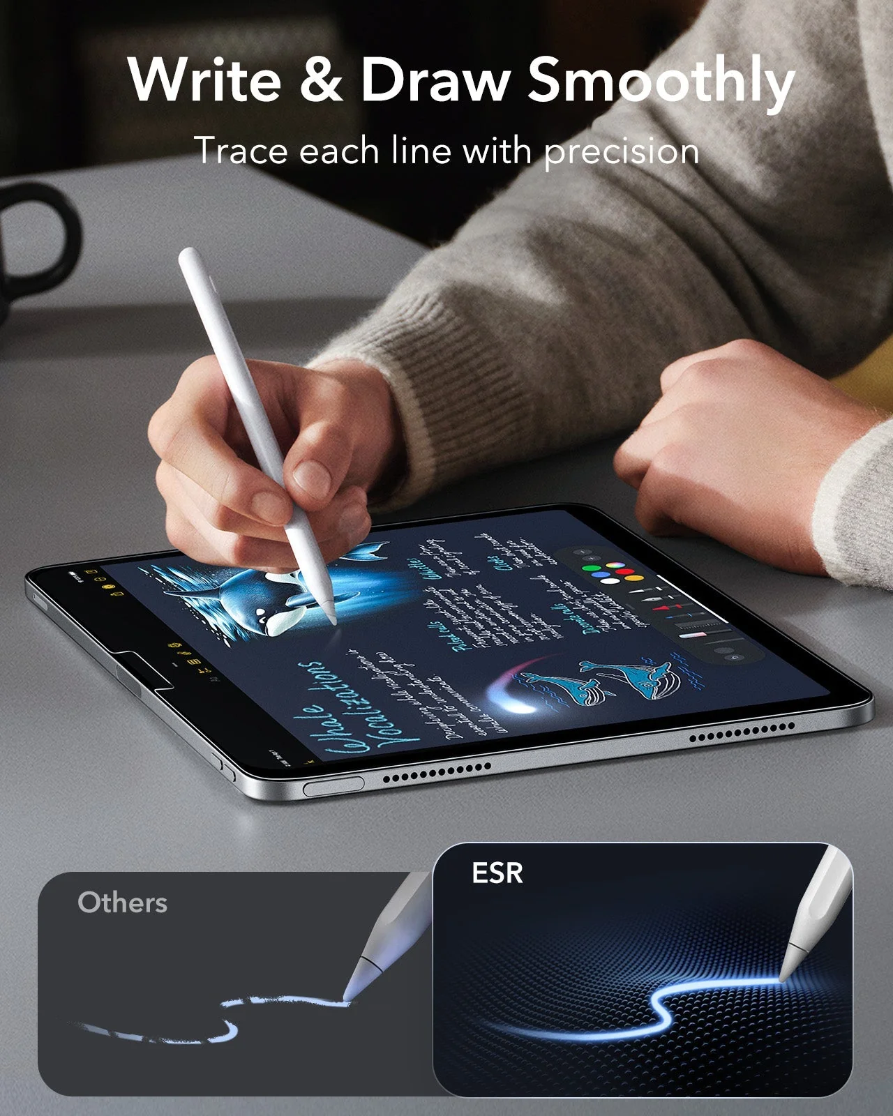 iPad Air 13" (M4) 2026 Bundle Shift Magnetic Case & Armorite® Paper-Feel Protection - Navy Blue - Image 10