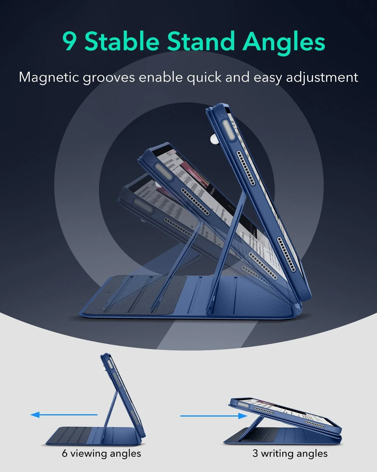 iPad Air 13" (M4) 2026 Bundle Shift Magnetic Case & Armorite® Protection - Navy Blue - Image 7
