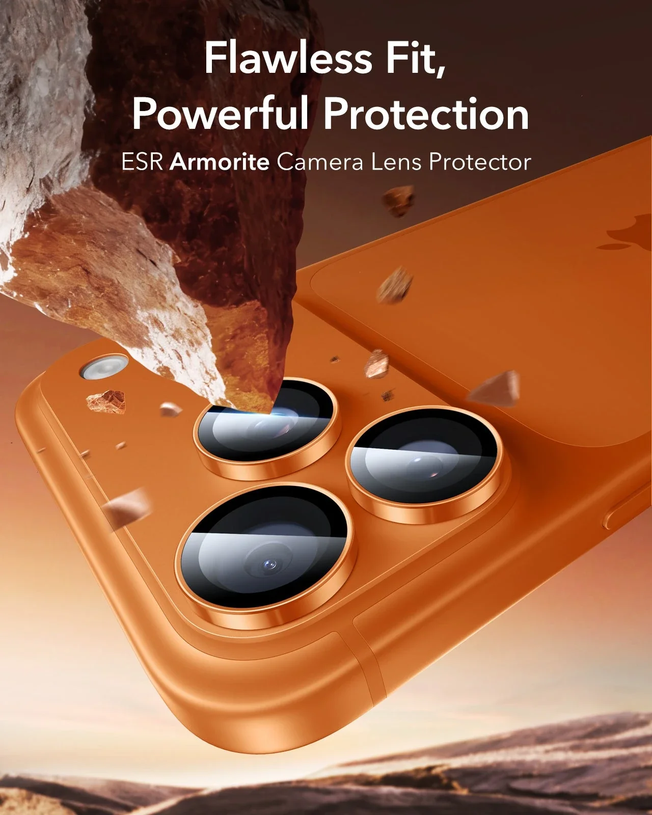 iPhone 17 Pro Max/17 Pro Armorite®️ Camera Lens Protector - Orange - Image 2