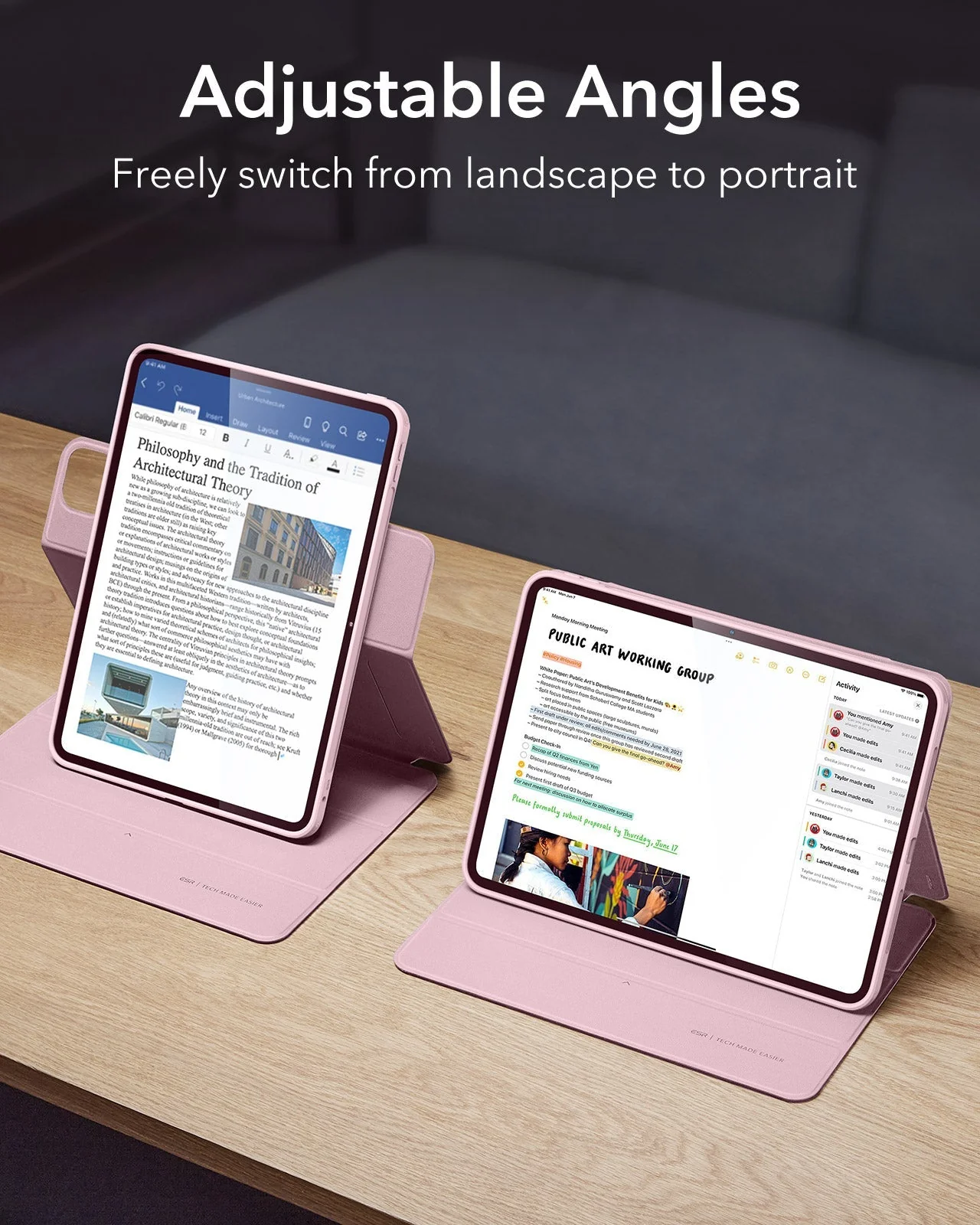 iPad Pro 13ʺ (2025) Rebound Case and Screen Protector Bundle - Pink - Image 4