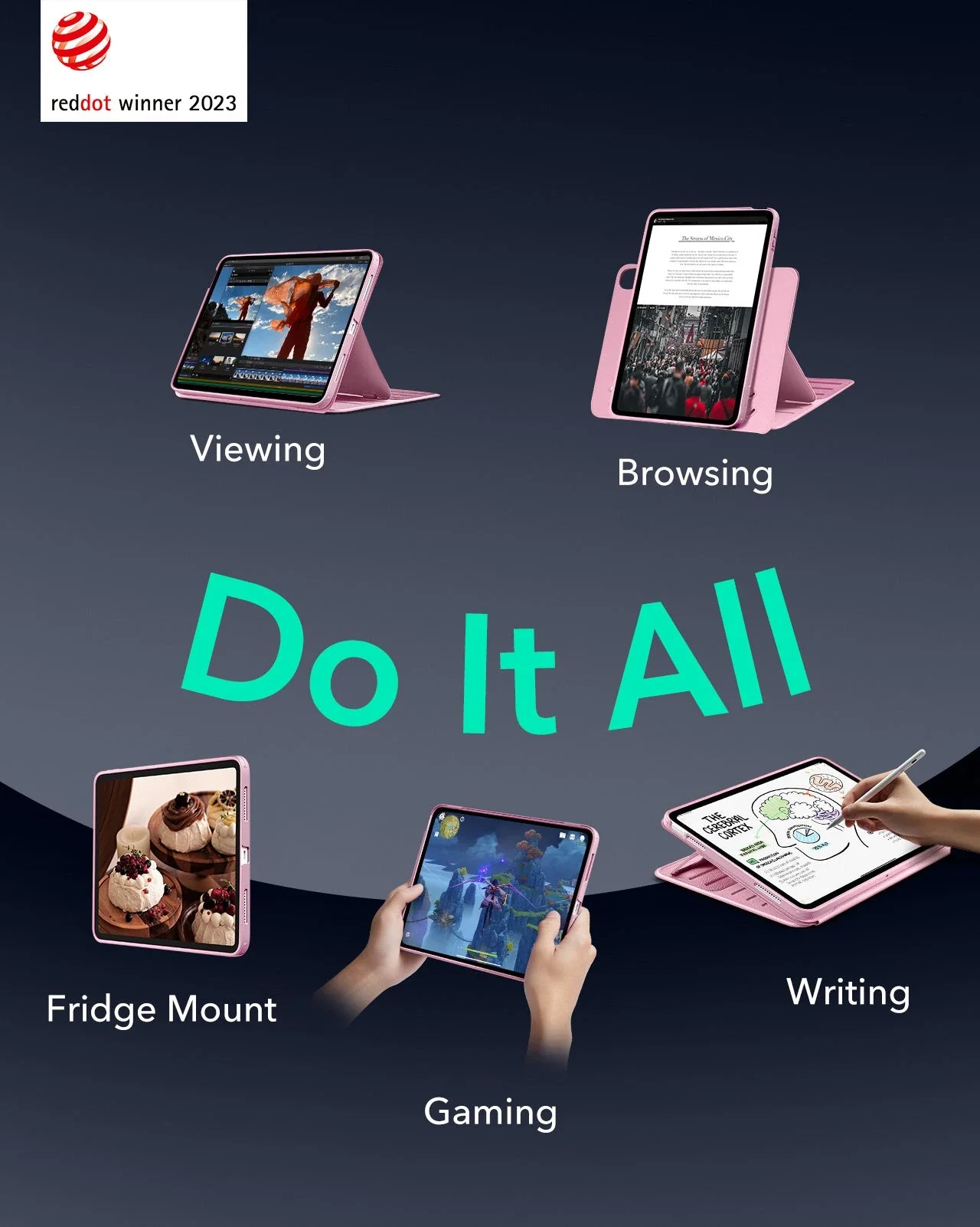iPad 11" (A18) 2026 Shift Magnetic Case - Pink - Image 3